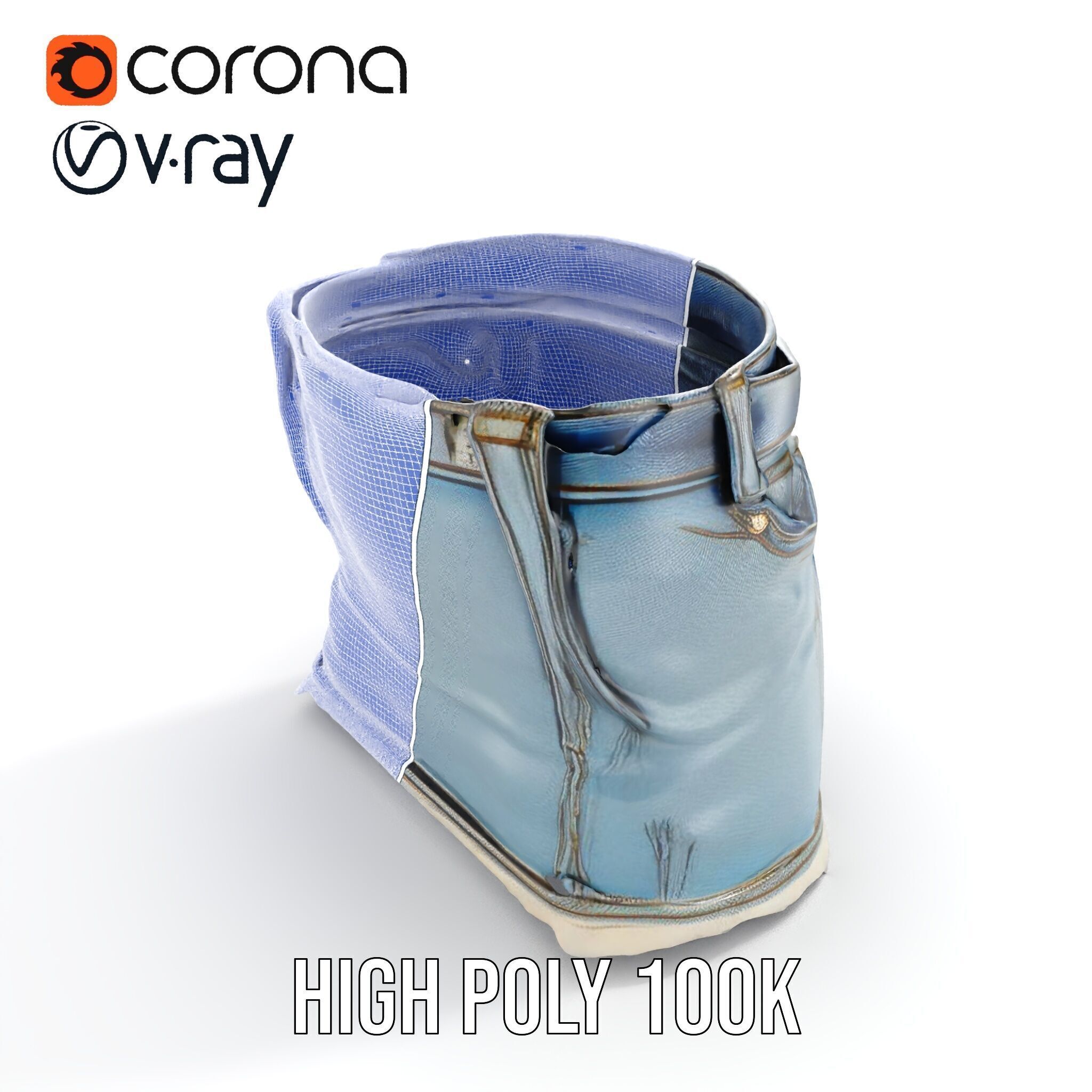 Denim Skirt D Model Pack Low-poly 3D model_38