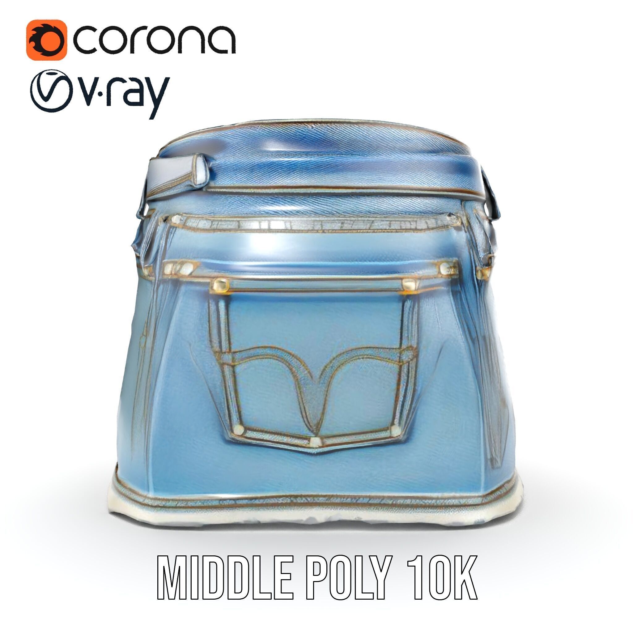 Denim Skirt D Model Pack Low-poly 3D model_15