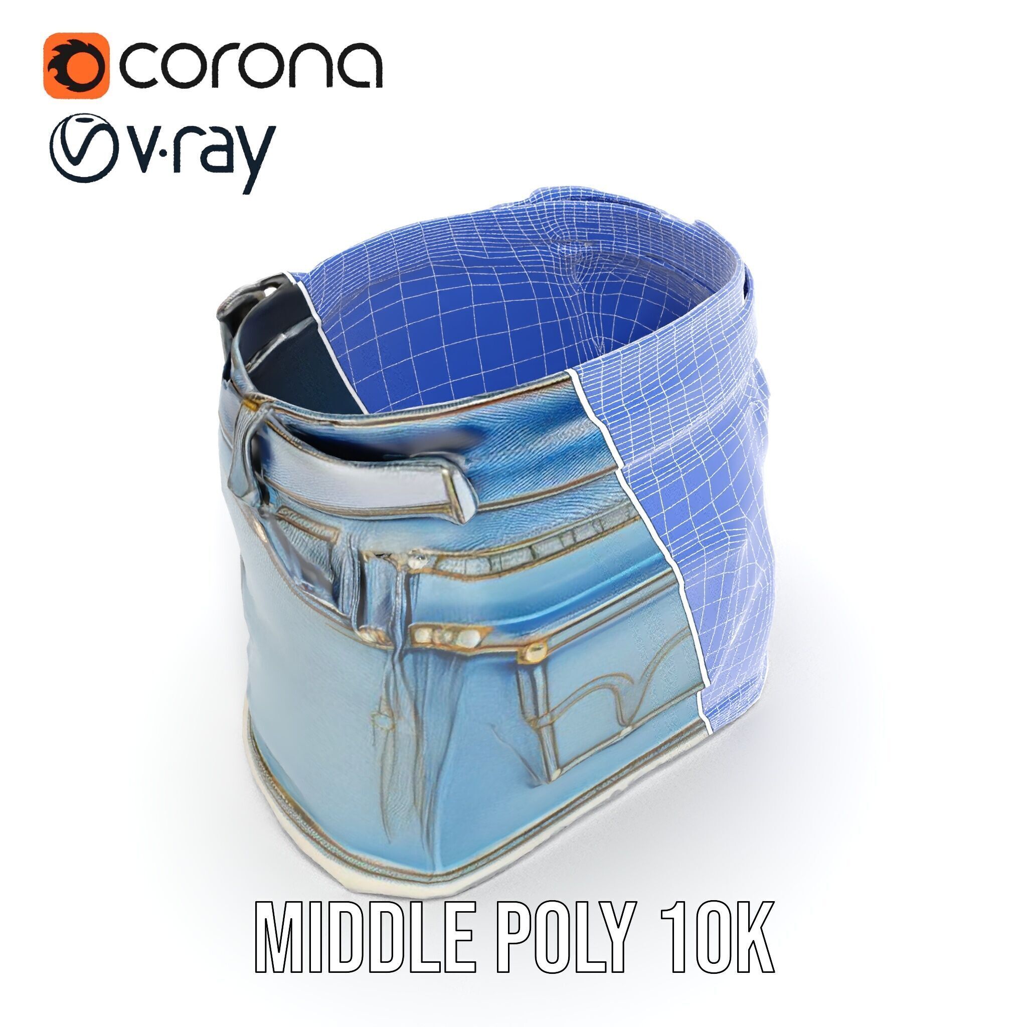 Denim Skirt D Model Pack Low-poly 3D model_26