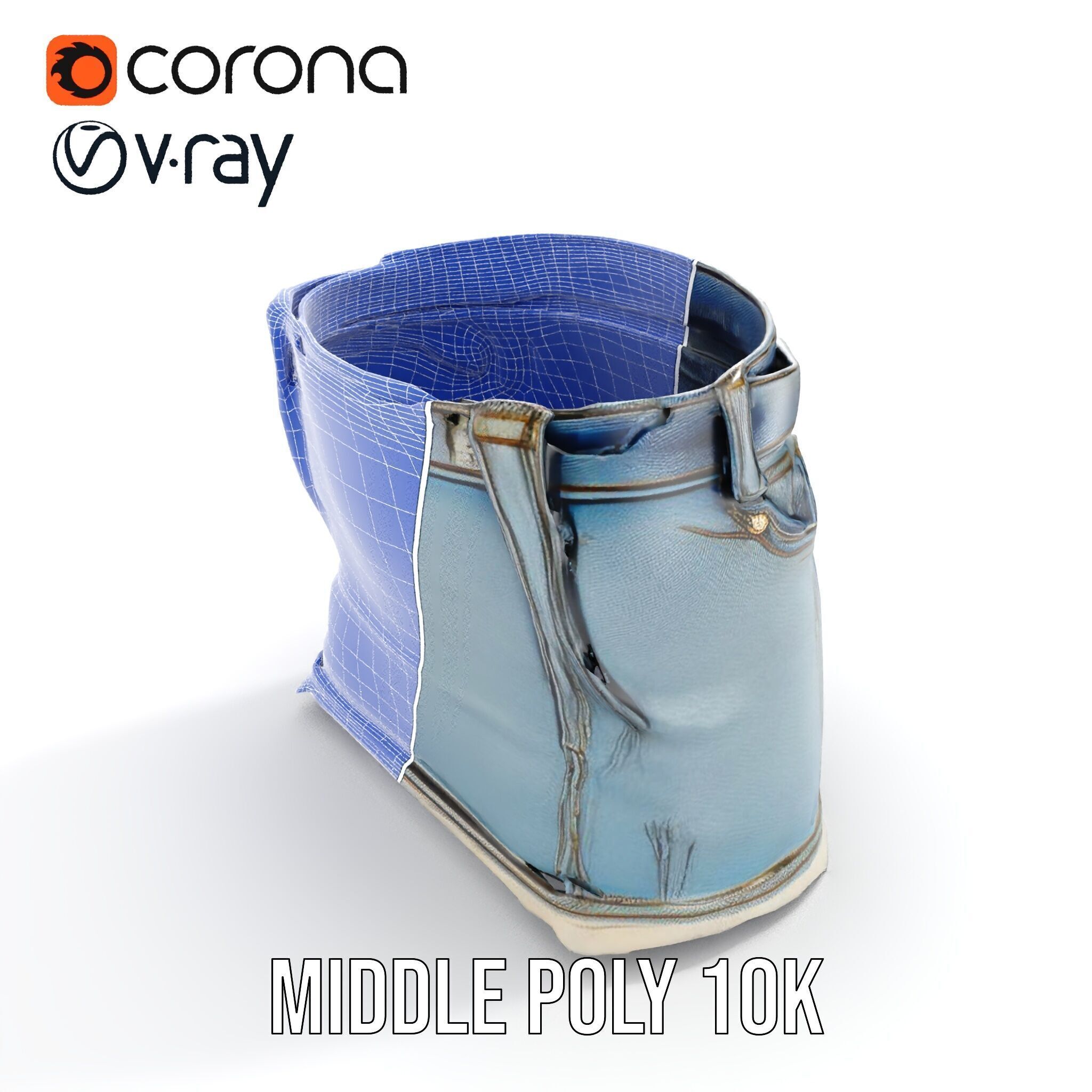 Denim Skirt D Model Pack Low-poly 3D model_12