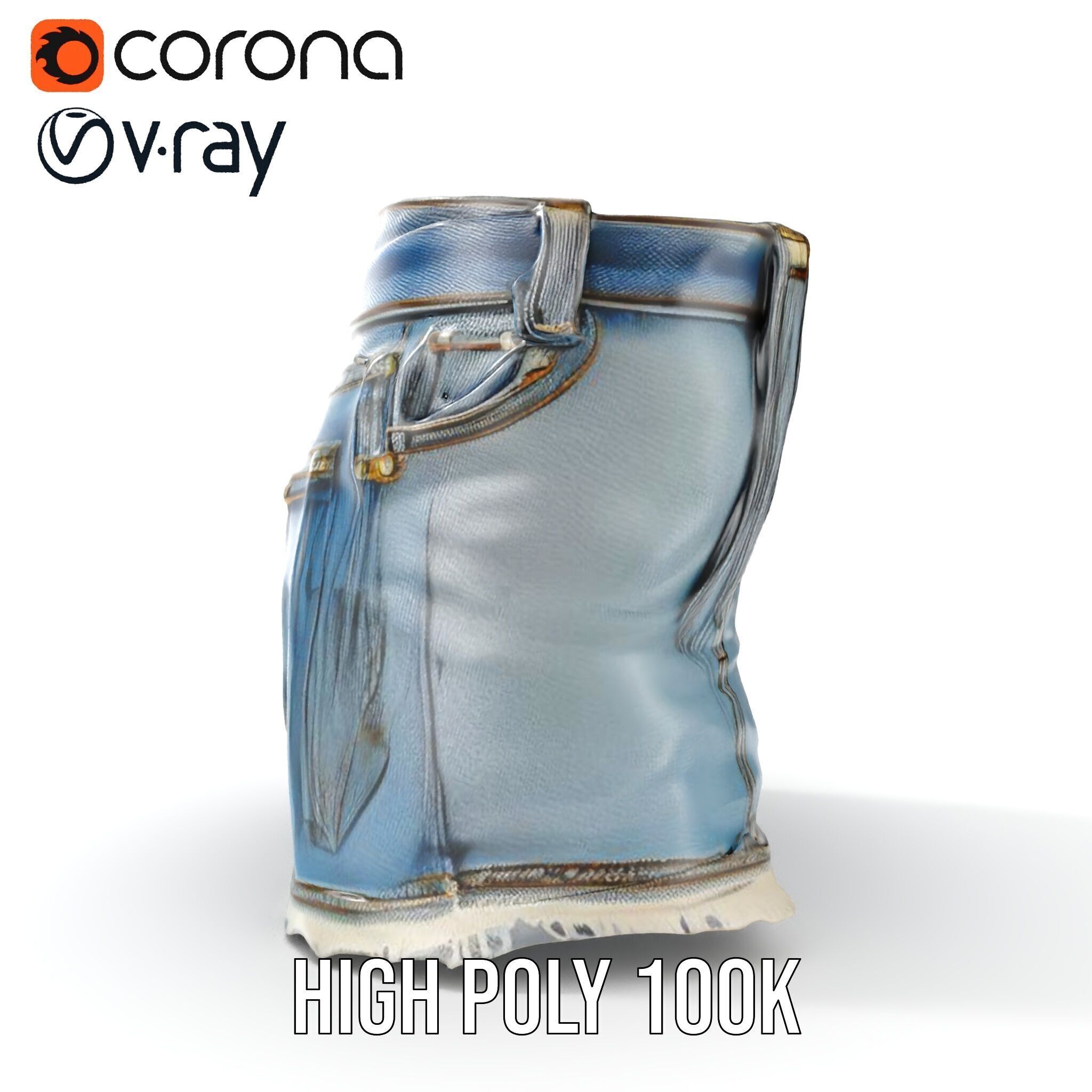 Denim Skirt D Model Pack Low-poly 3D model_19