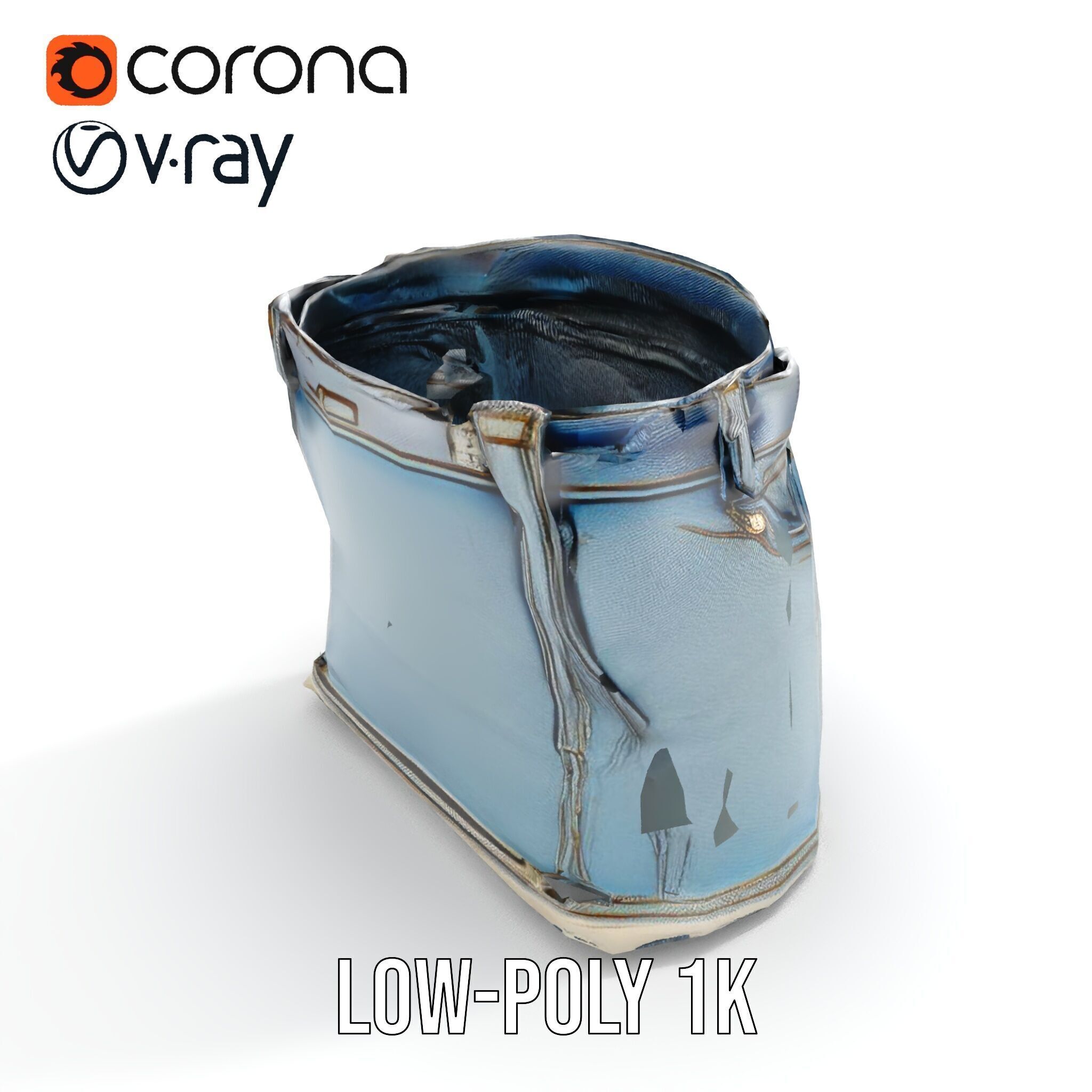 Denim Skirt D Model Pack Low-poly 3D model_7