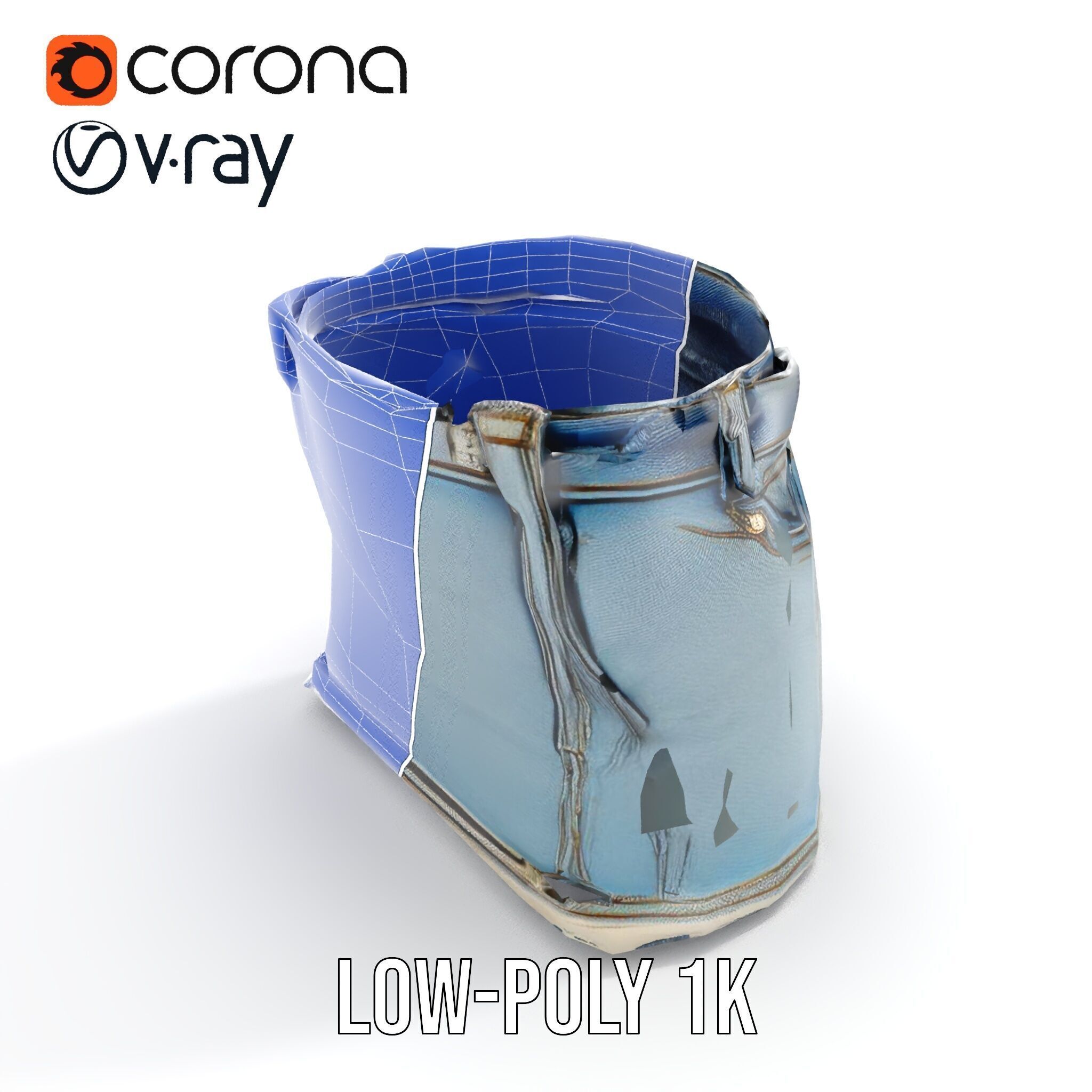 Denim Skirt D Model Pack Low-poly 3D model_18