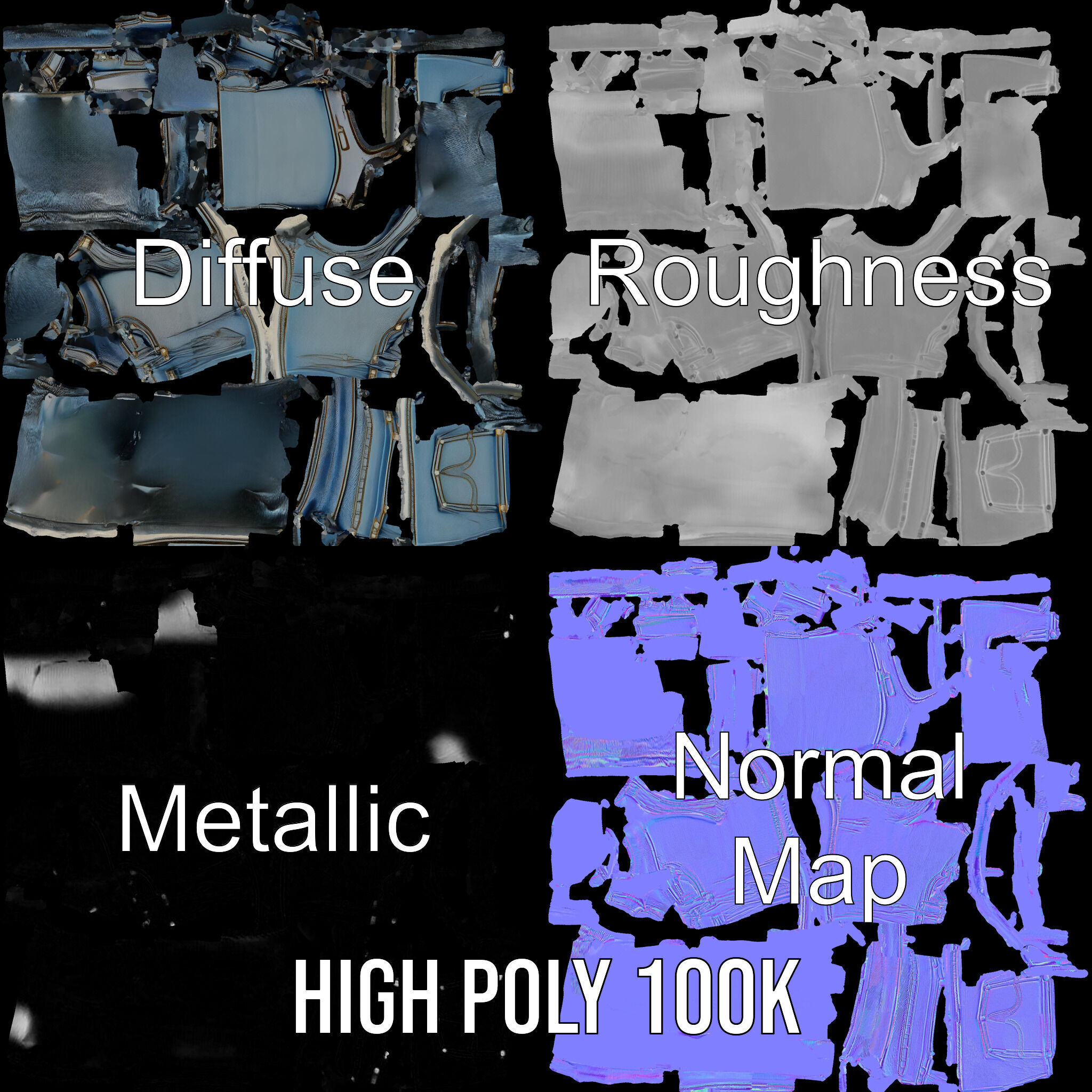 Denim Skirt D Model Pack Low-poly 3D model_3