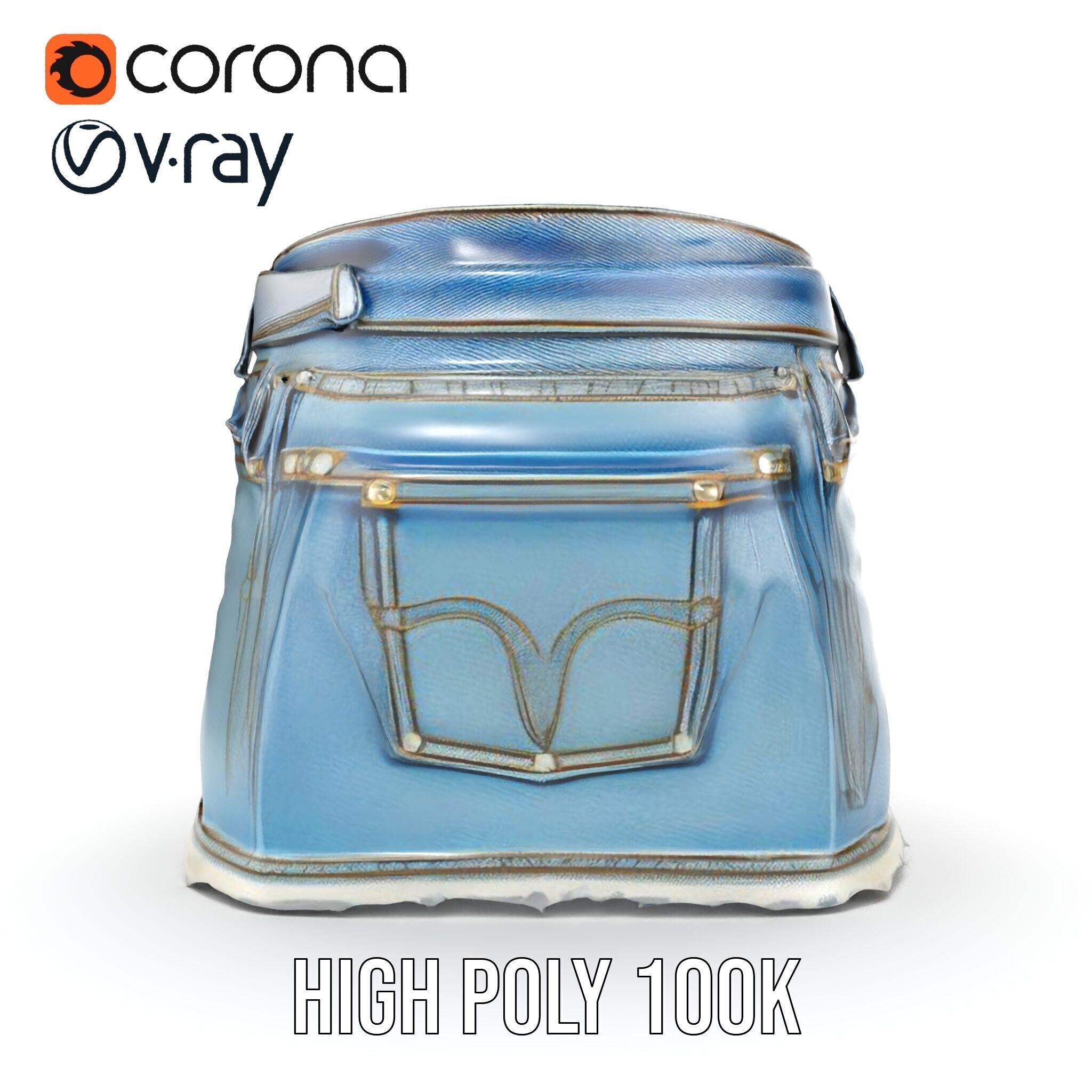 Denim Skirt D Model Pack Low-poly 3D model_30