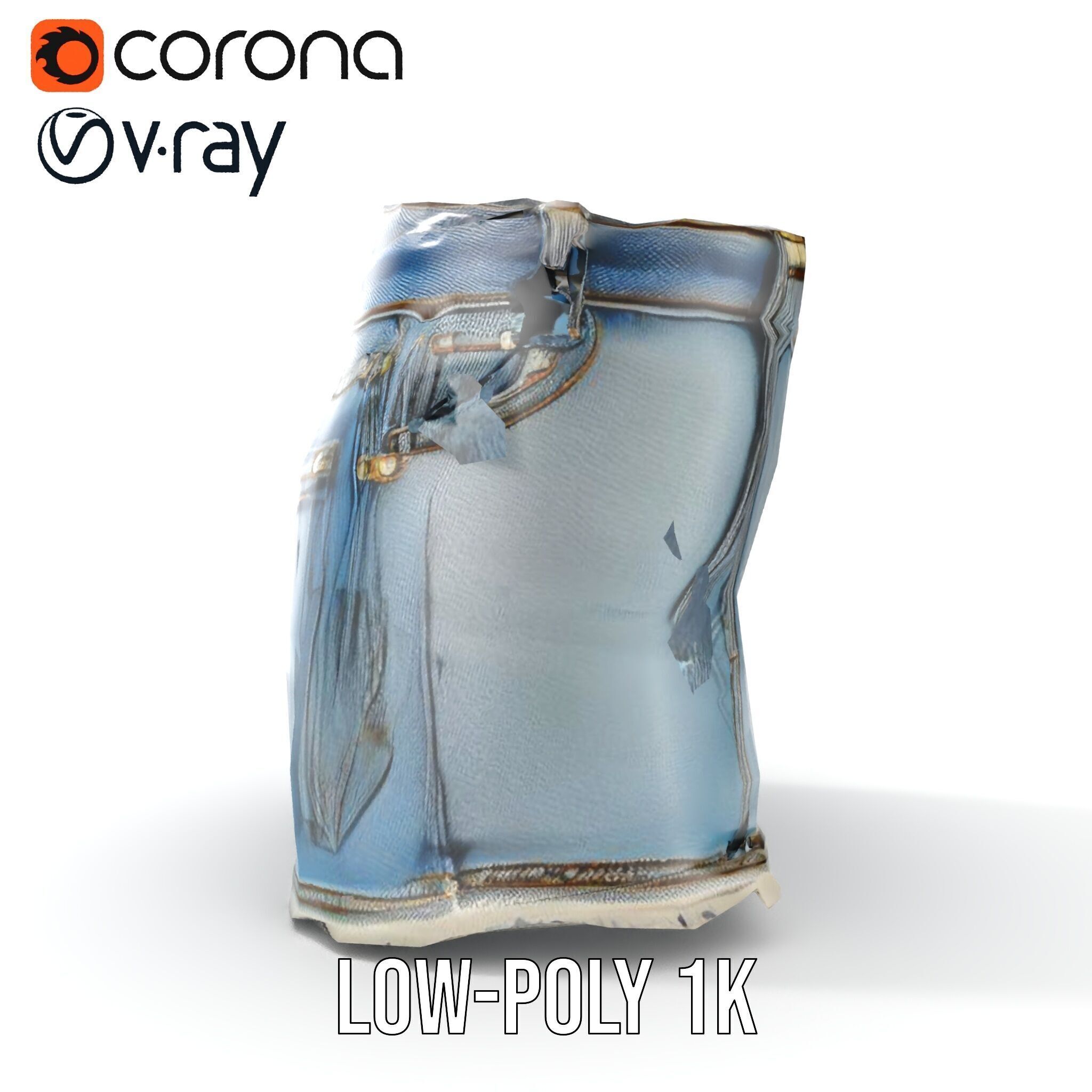 Denim Skirt D Model Pack Low-poly 3D model_21