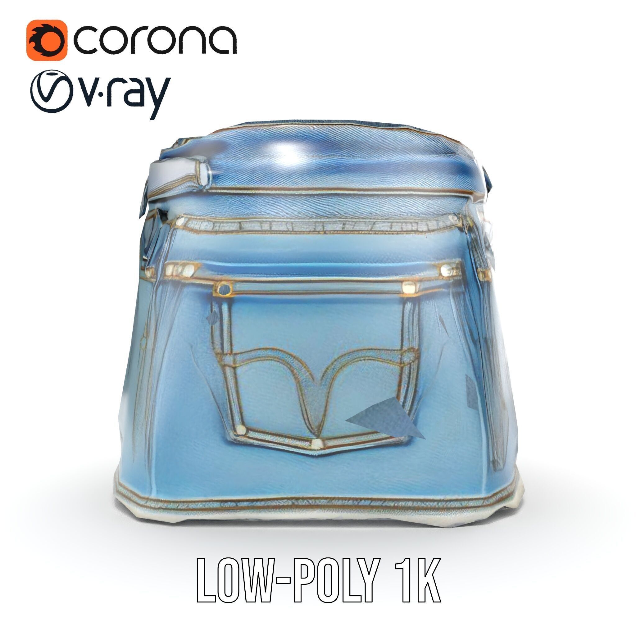 Denim Skirt D Model Pack Low-poly 3D model_16