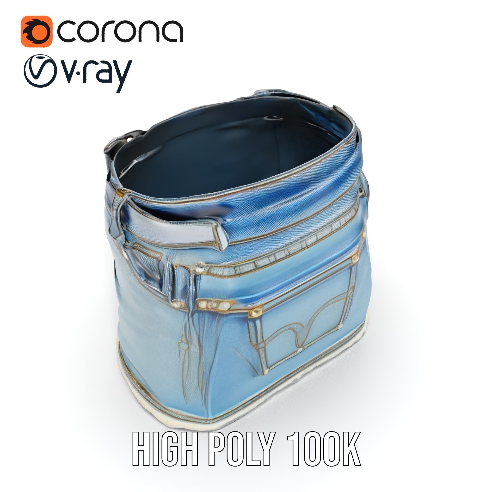 Denim Skirt D Model Pack Low-poly 3D model_22