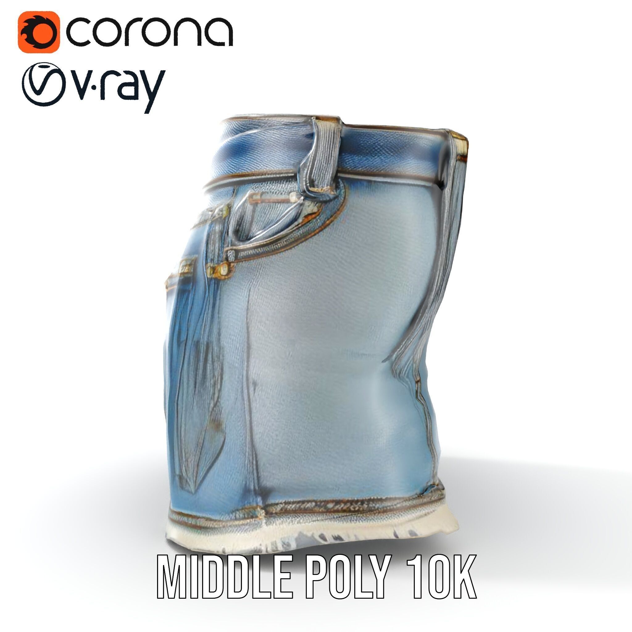 Denim Skirt D Model Pack Low-poly 3D model_9