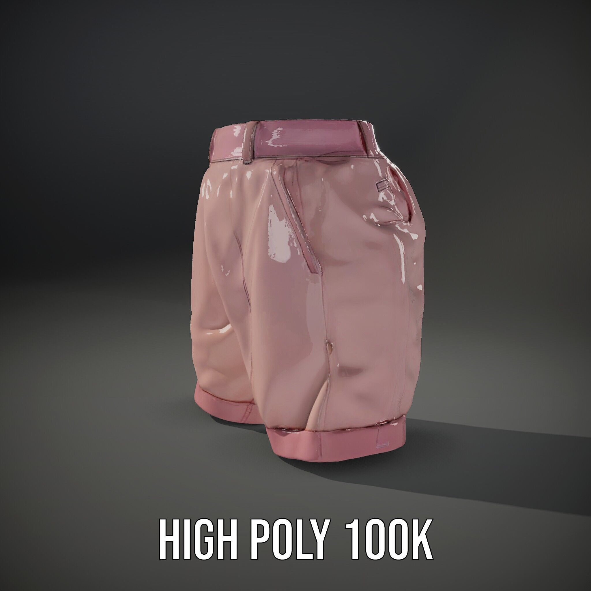 Pink Shorts Clothing Model Pack Low-poly 3D model_8