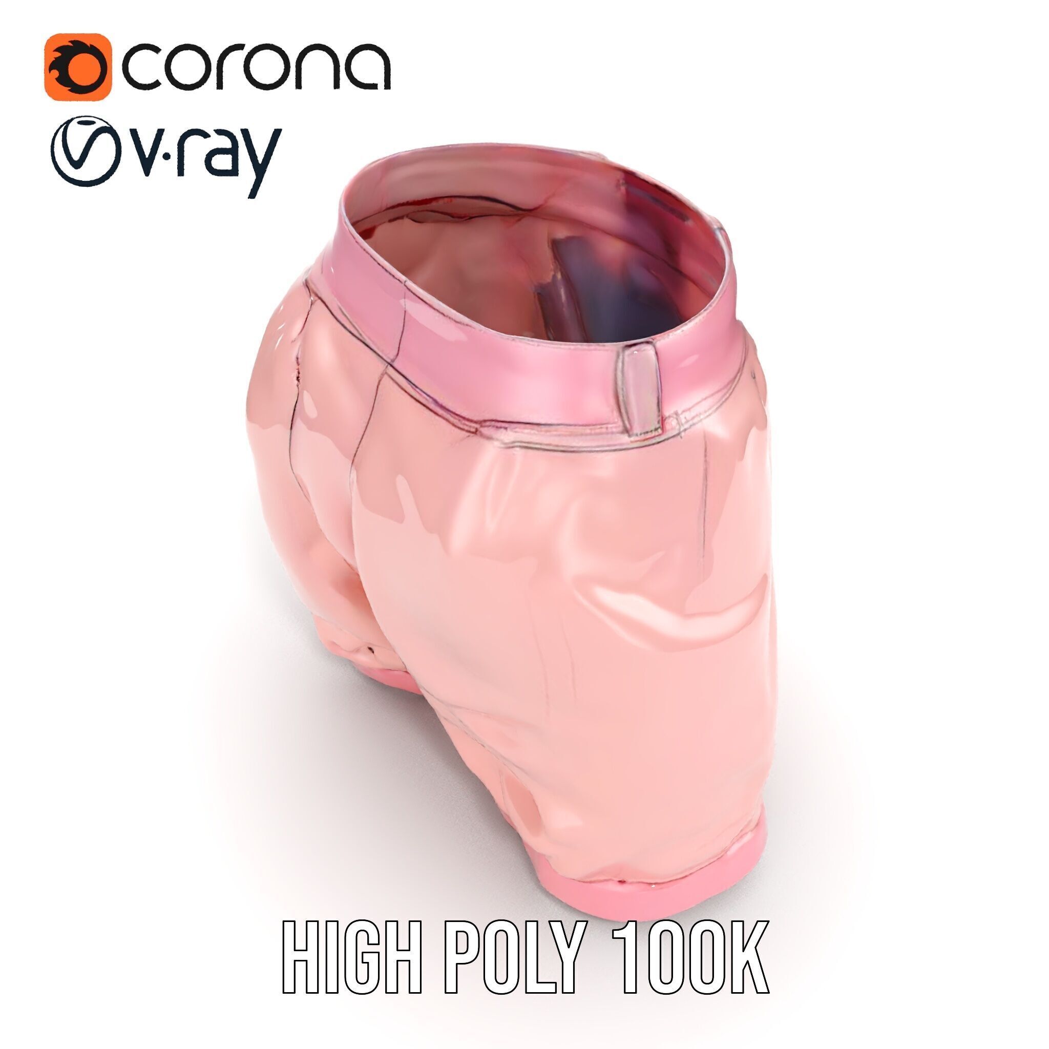 Pink Shorts Clothing Model Pack Low-poly 3D model_24