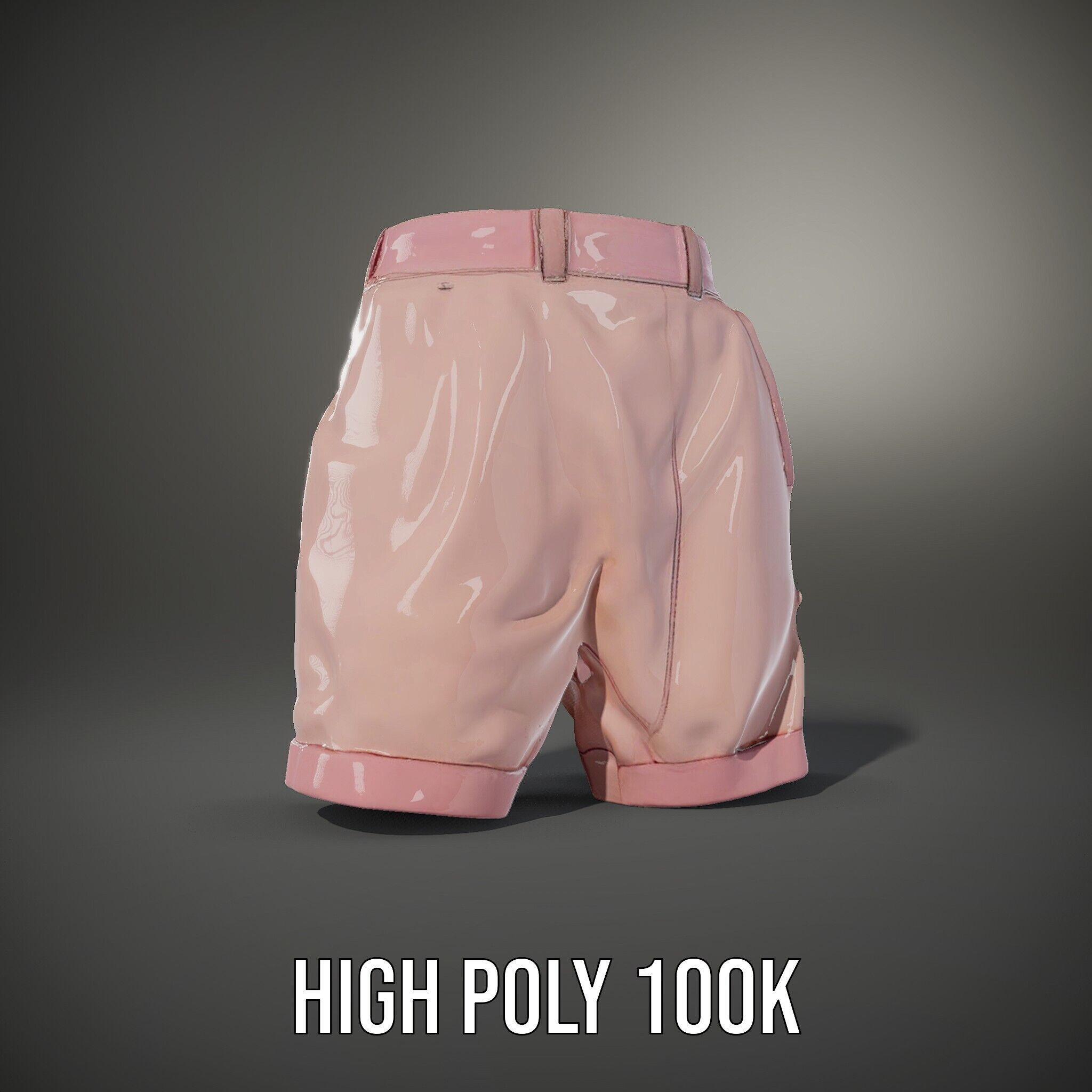 Pink Shorts Clothing Model Pack Low-poly 3D model_14
