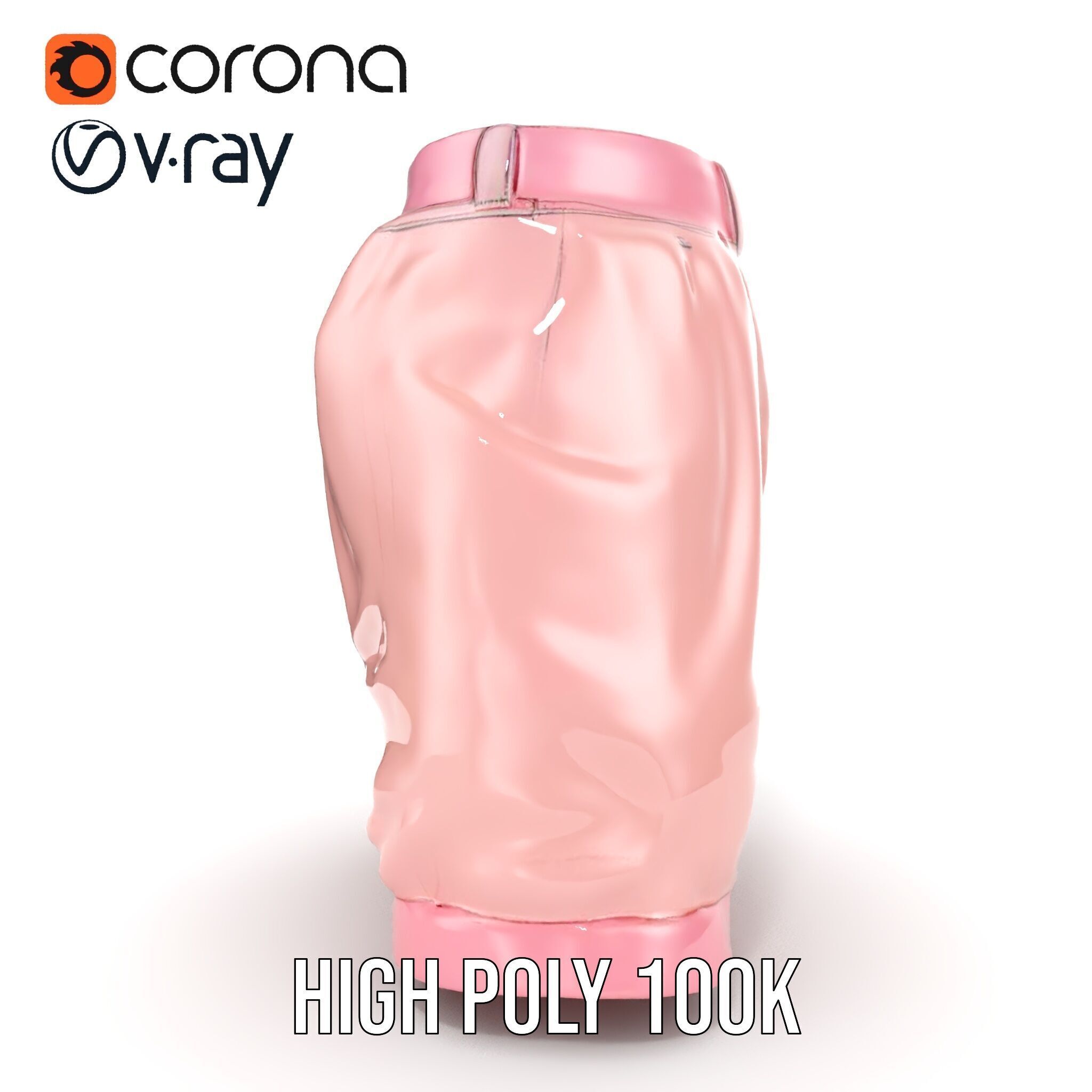 Pink Shorts Clothing Model Pack Low-poly 3D model_36