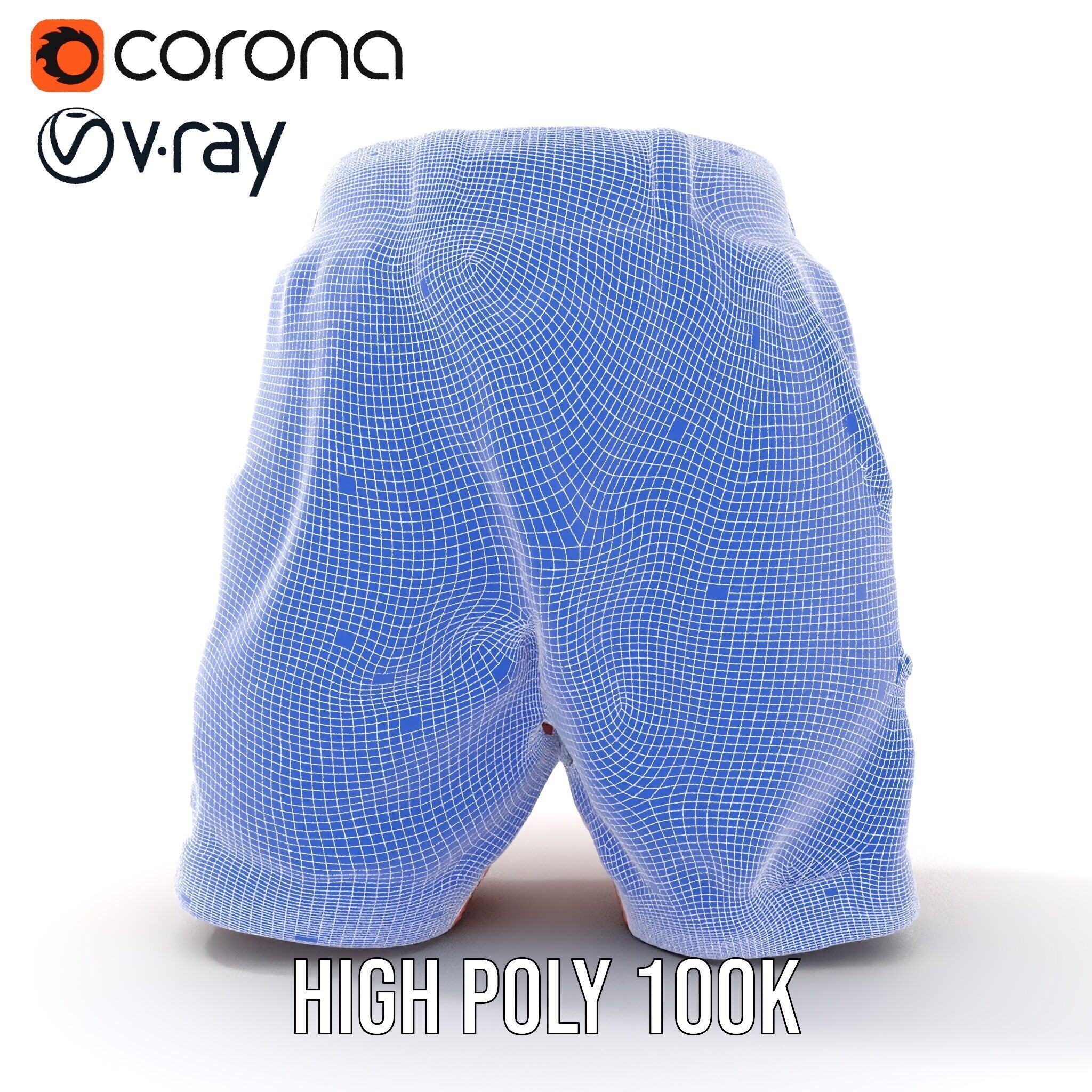 Pink Shorts Clothing Model Pack Low-poly 3D model_33