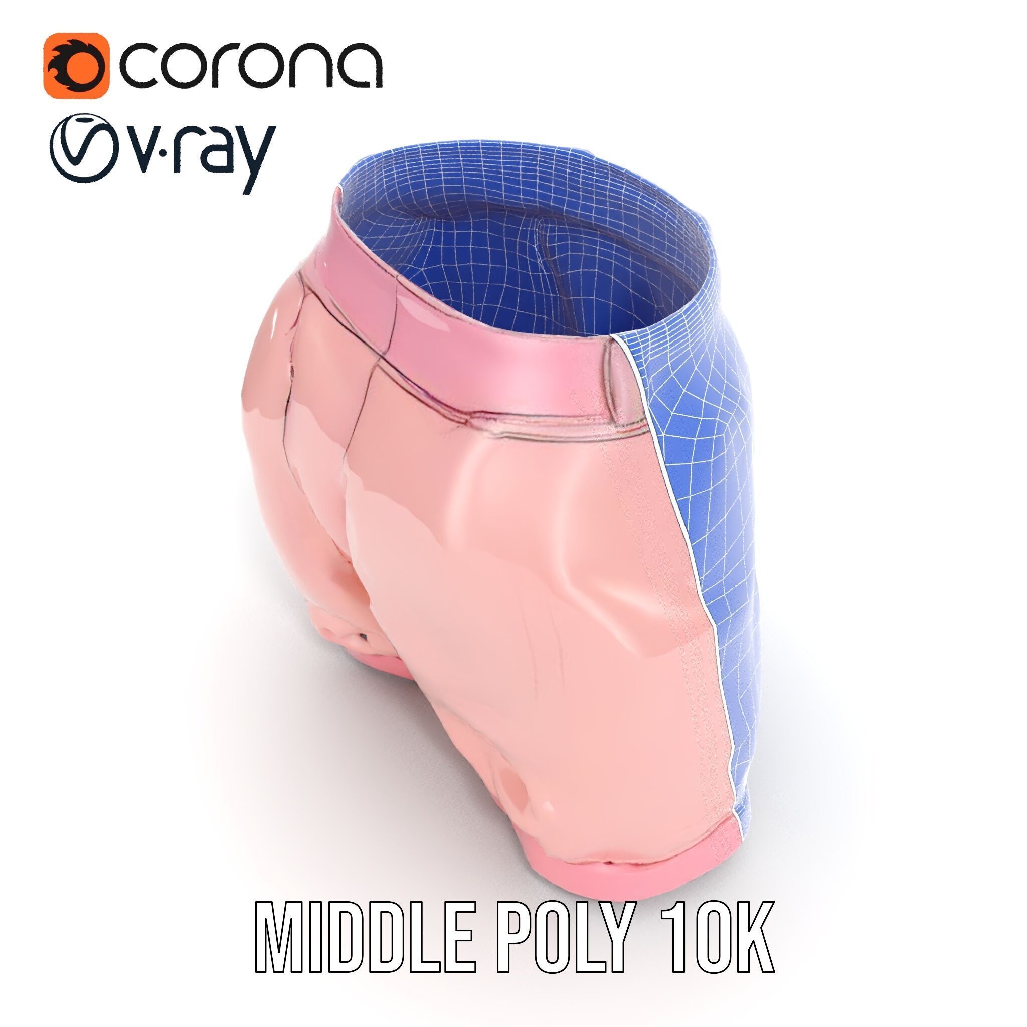 Pink Shorts Clothing Model Pack Low-poly 3D model_17