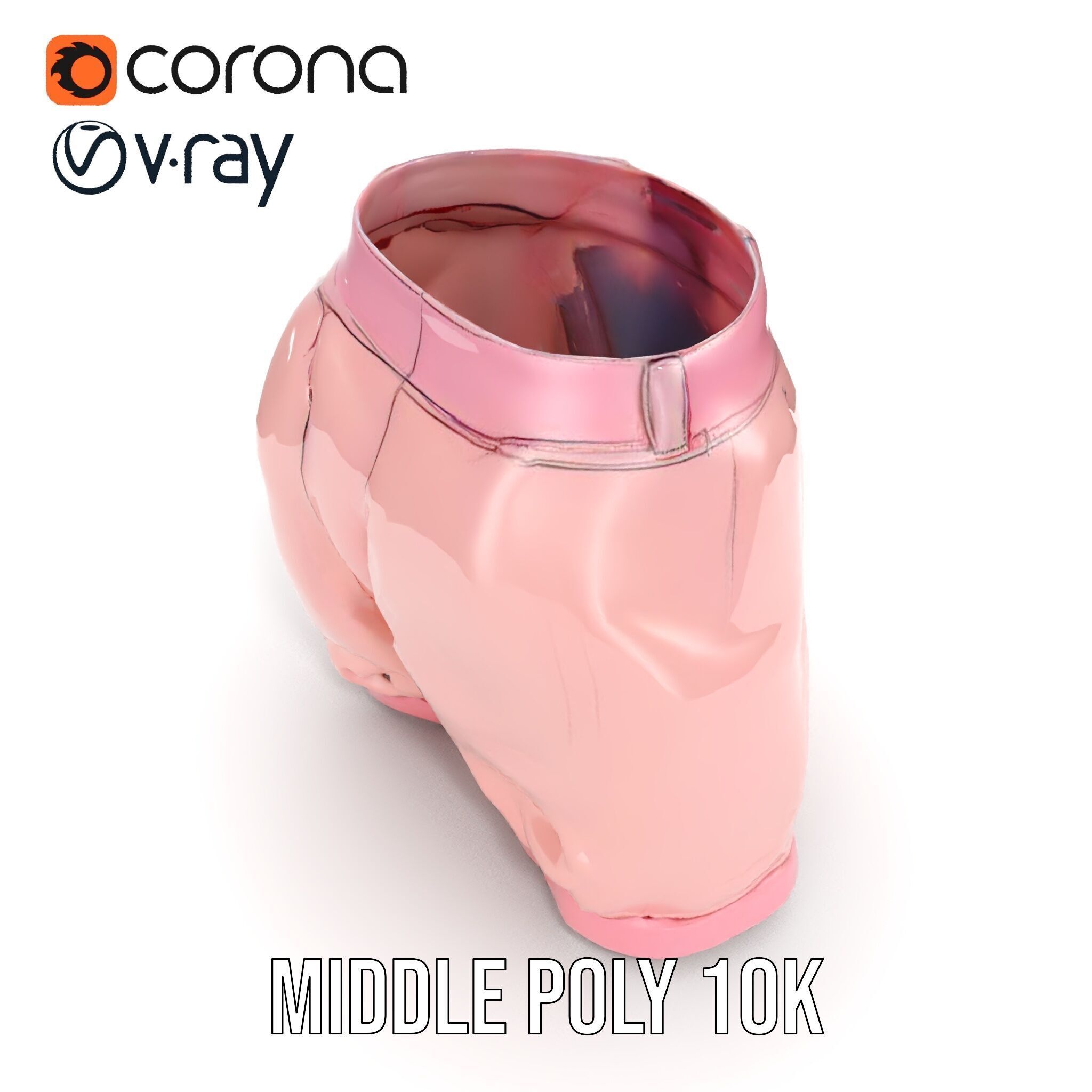 Pink Shorts Clothing Model Pack Low-poly 3D model_9