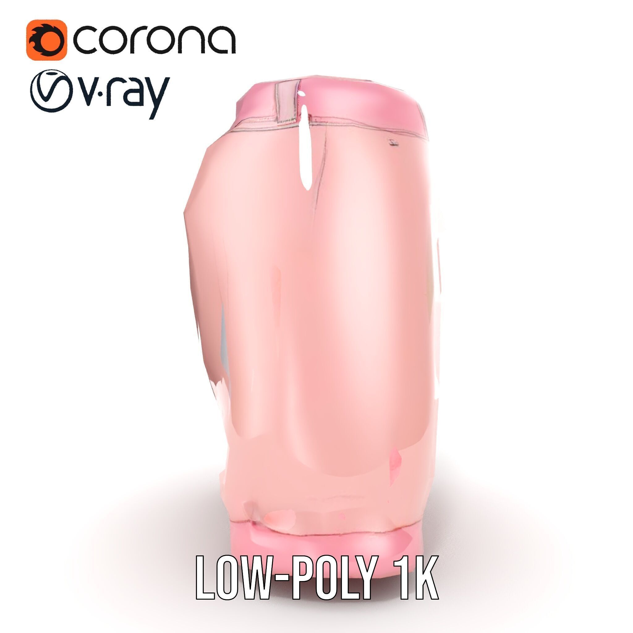 Pink Shorts Clothing Model Pack Low-poly 3D model_32