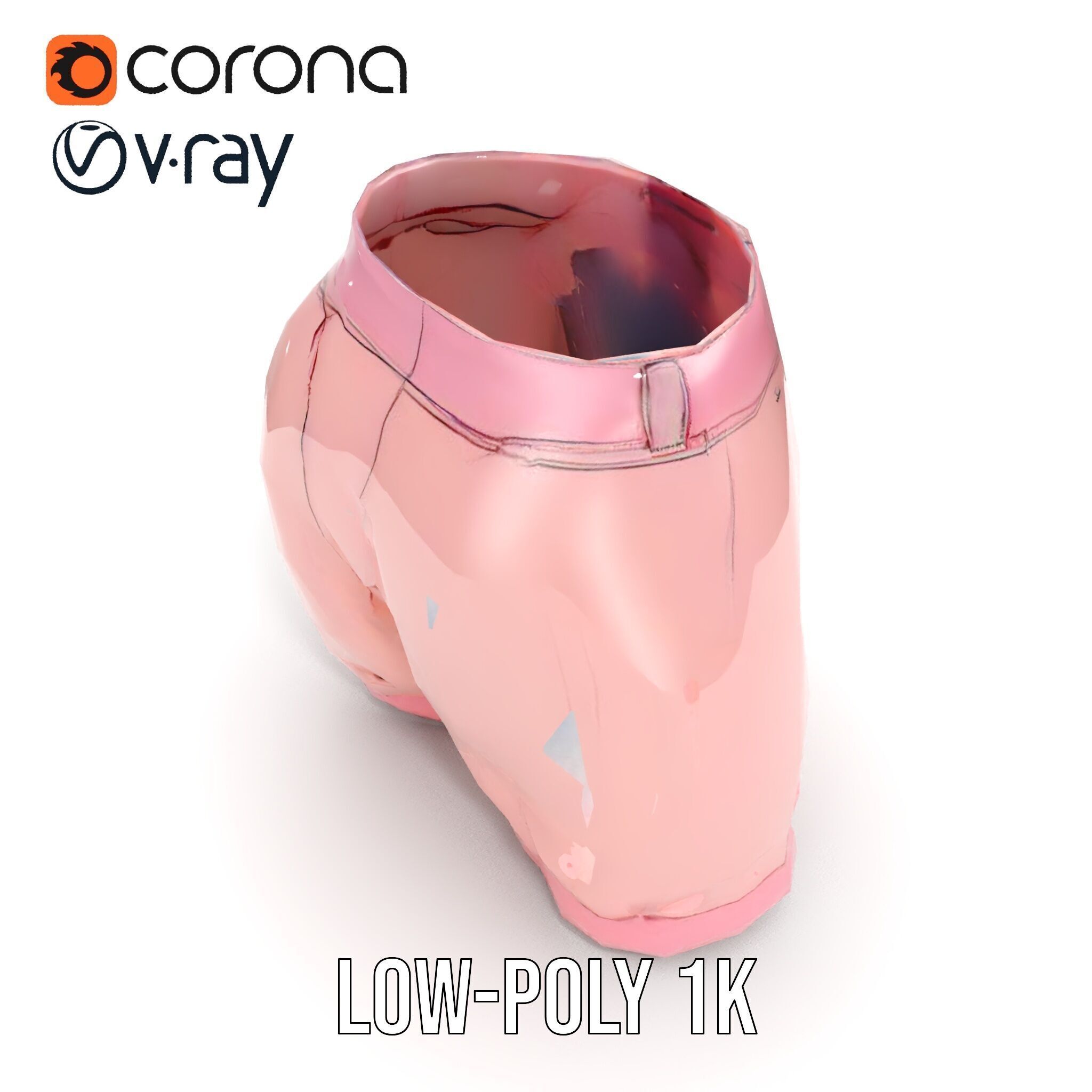 Pink Shorts Clothing Model Pack Low-poly 3D model_18