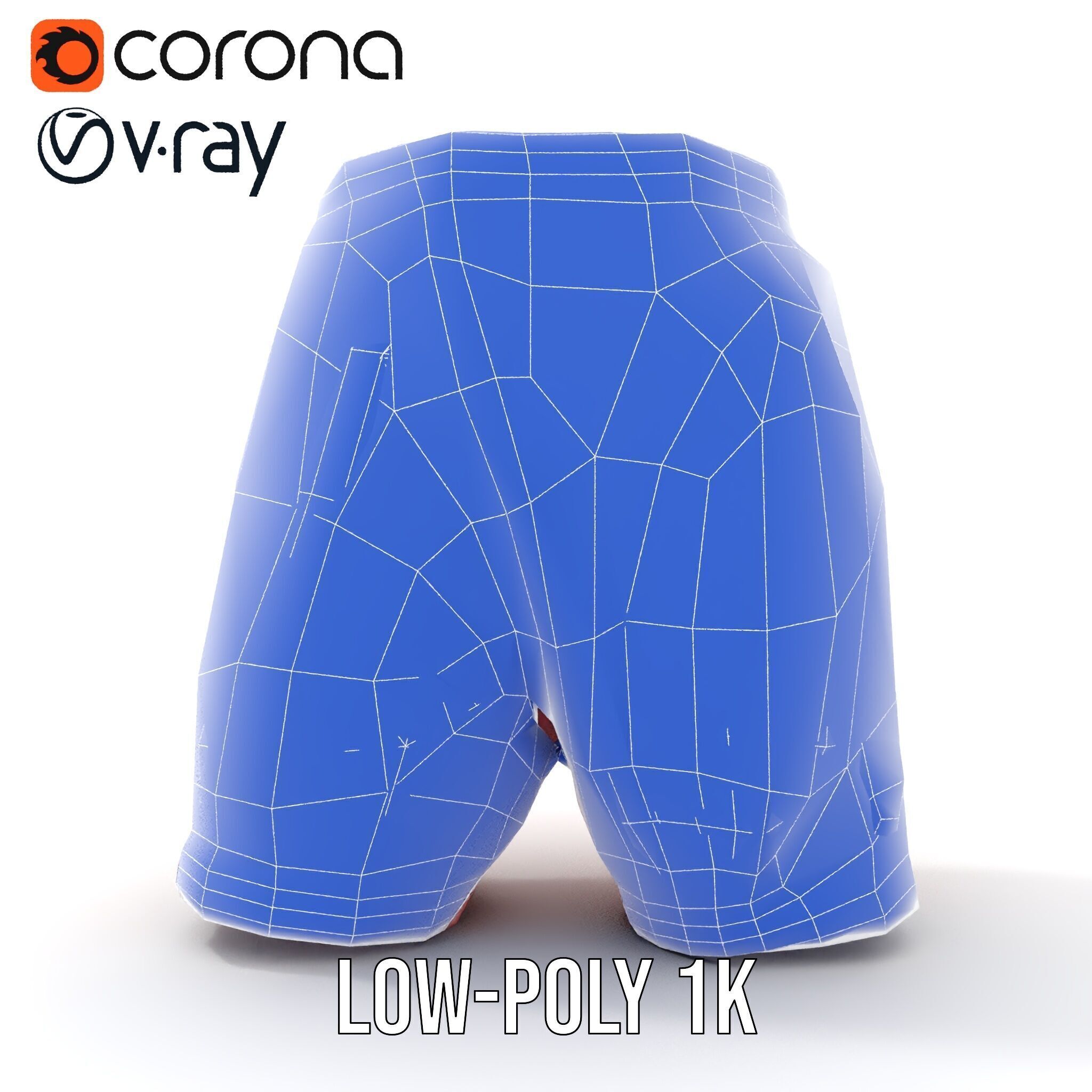 Pink Shorts Clothing Model Pack Low-poly 3D model_10