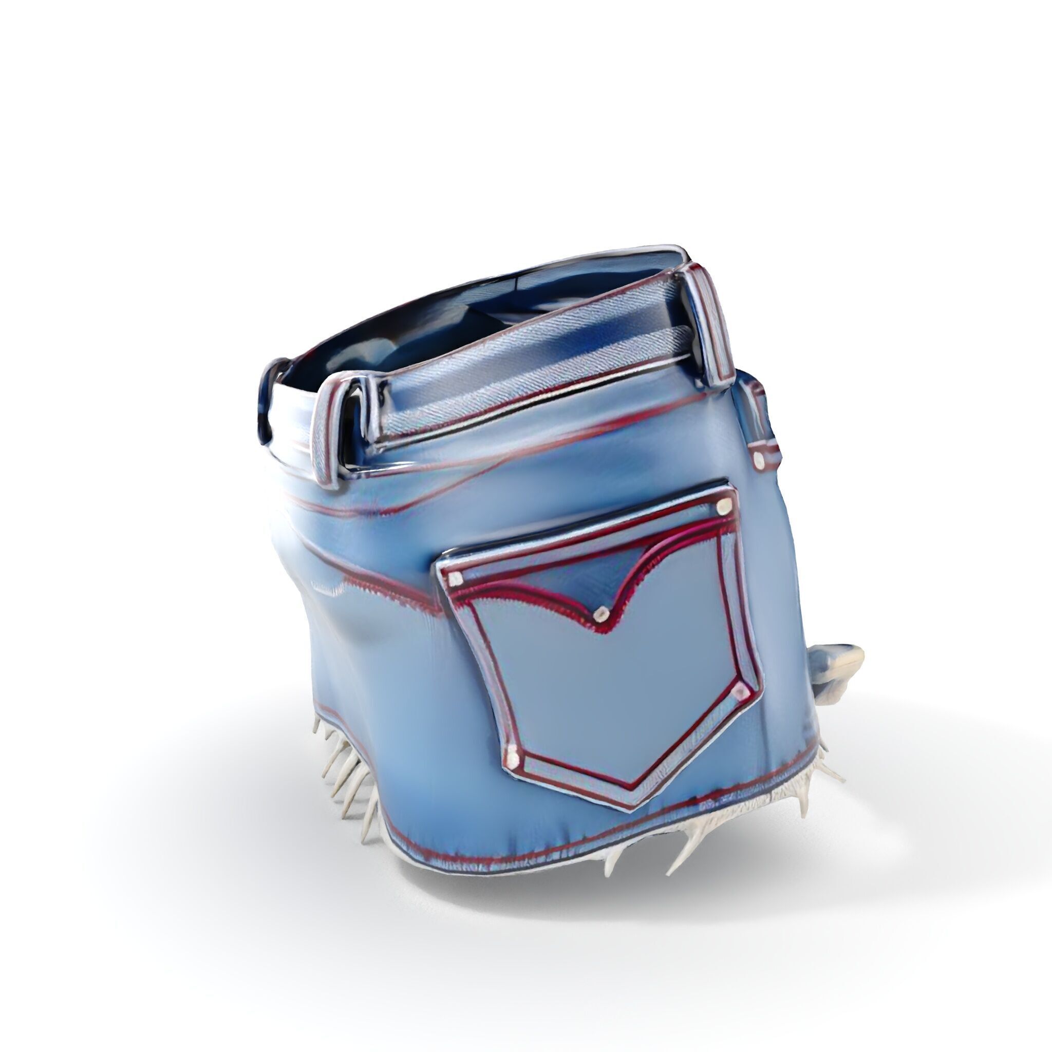 Stylish Denim Skirt Model Pack with Detailed Textures Low-poly 3D model_6