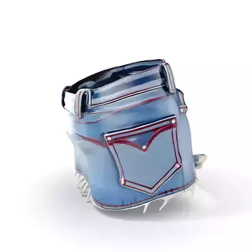 Stylish Denim Skirt Model Pack with Detailed Textures Low-poly 3D model