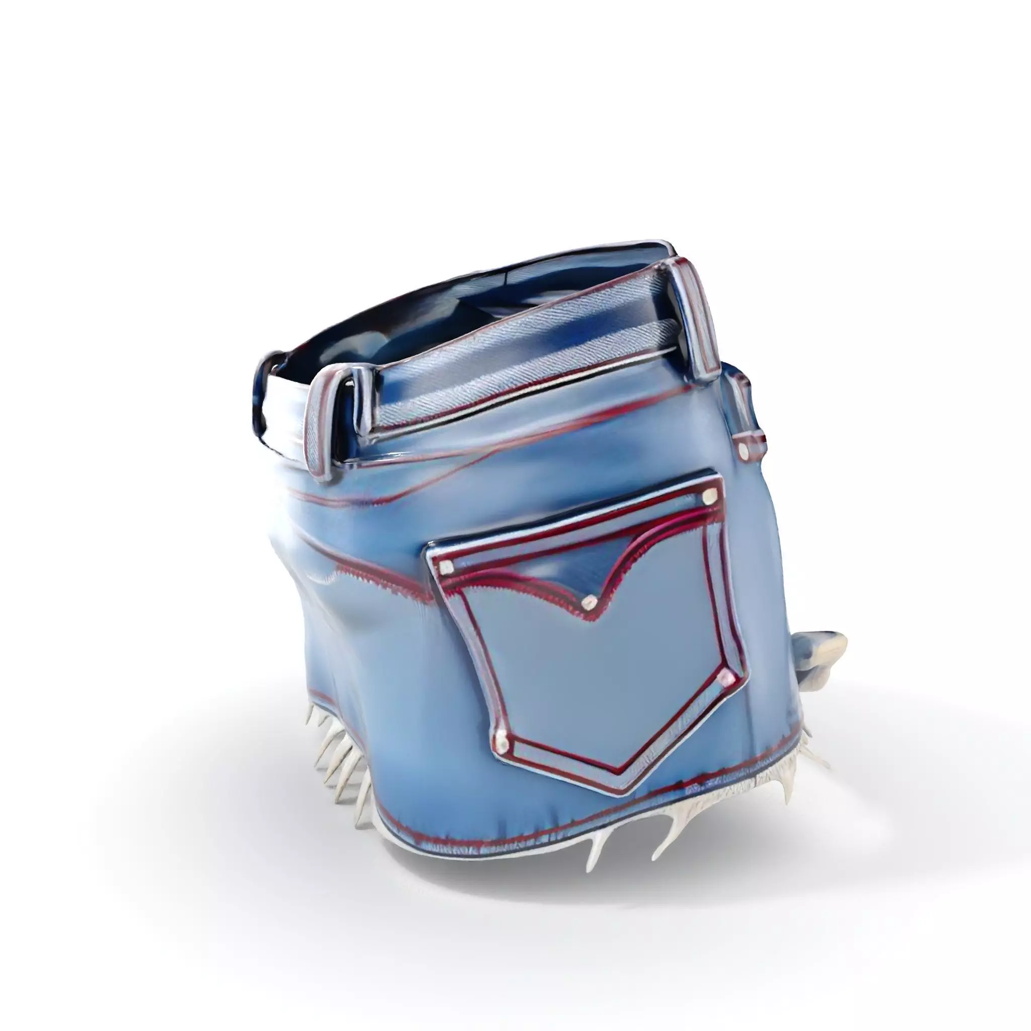 Stylish Denim Skirt Model Pack with Detailed Textures Low-poly 3D model_0