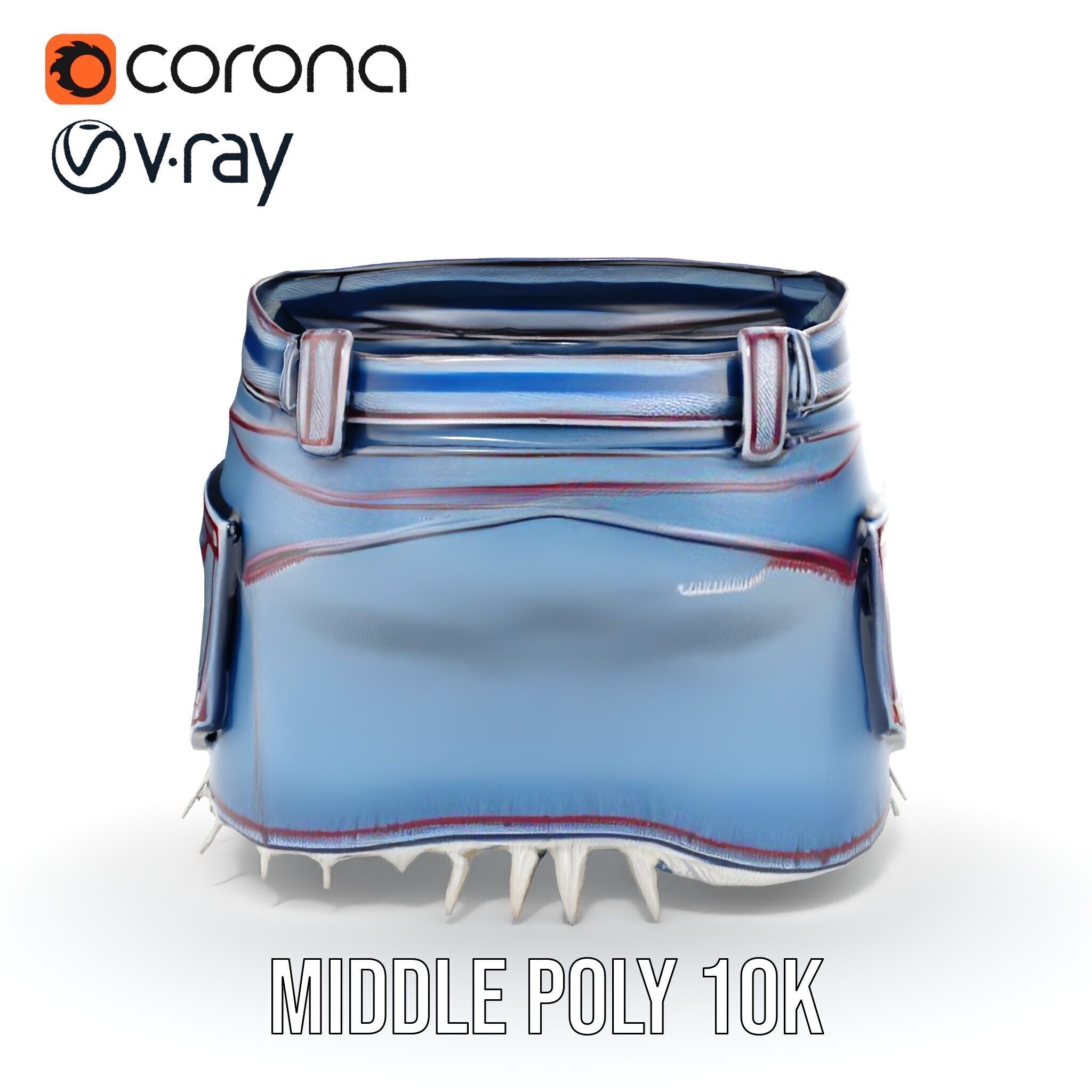 Stylish Denim Skirt Model Pack with Detailed Textures Low-poly 3D model_15