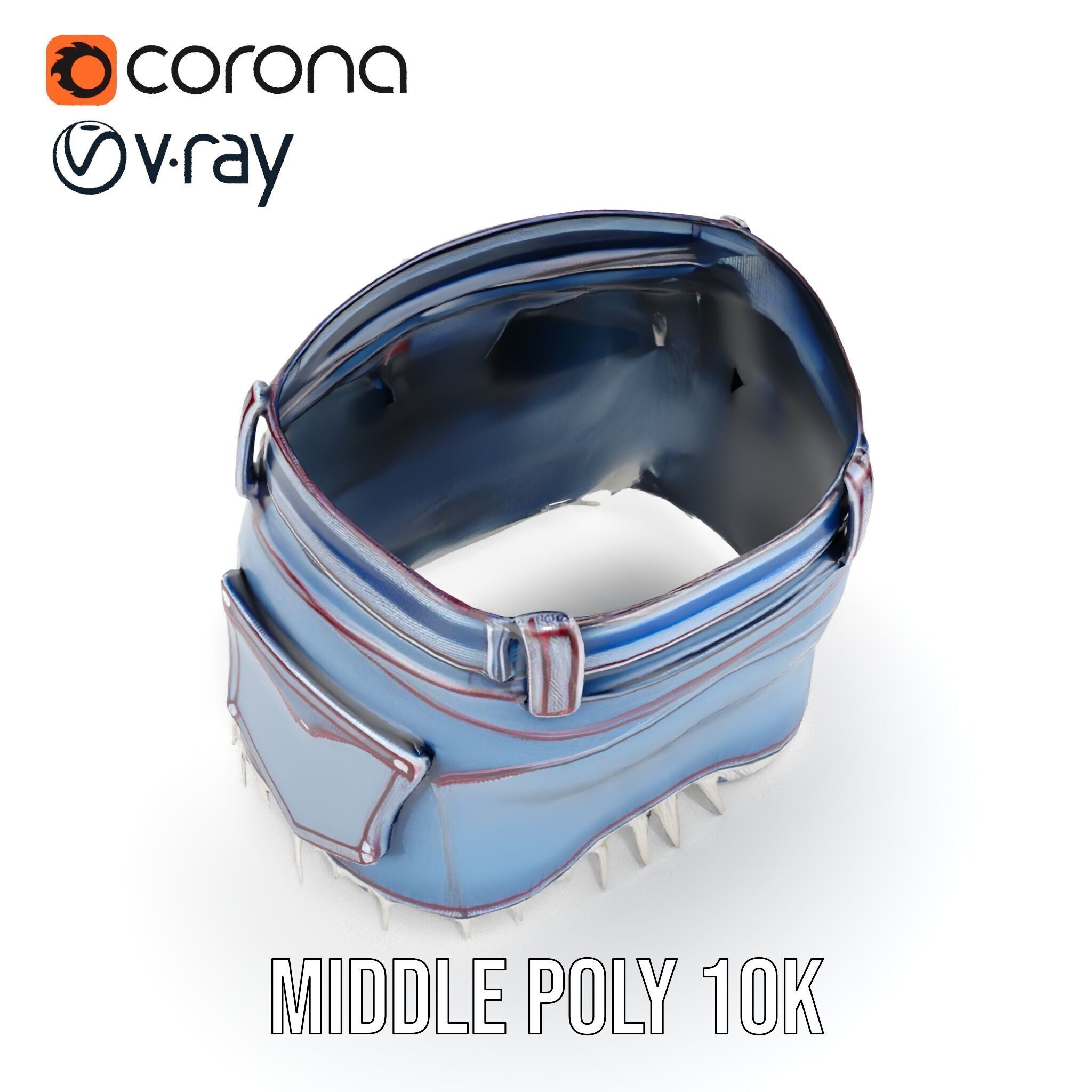 Stylish Denim Skirt Model Pack with Detailed Textures Low-poly 3D model_12