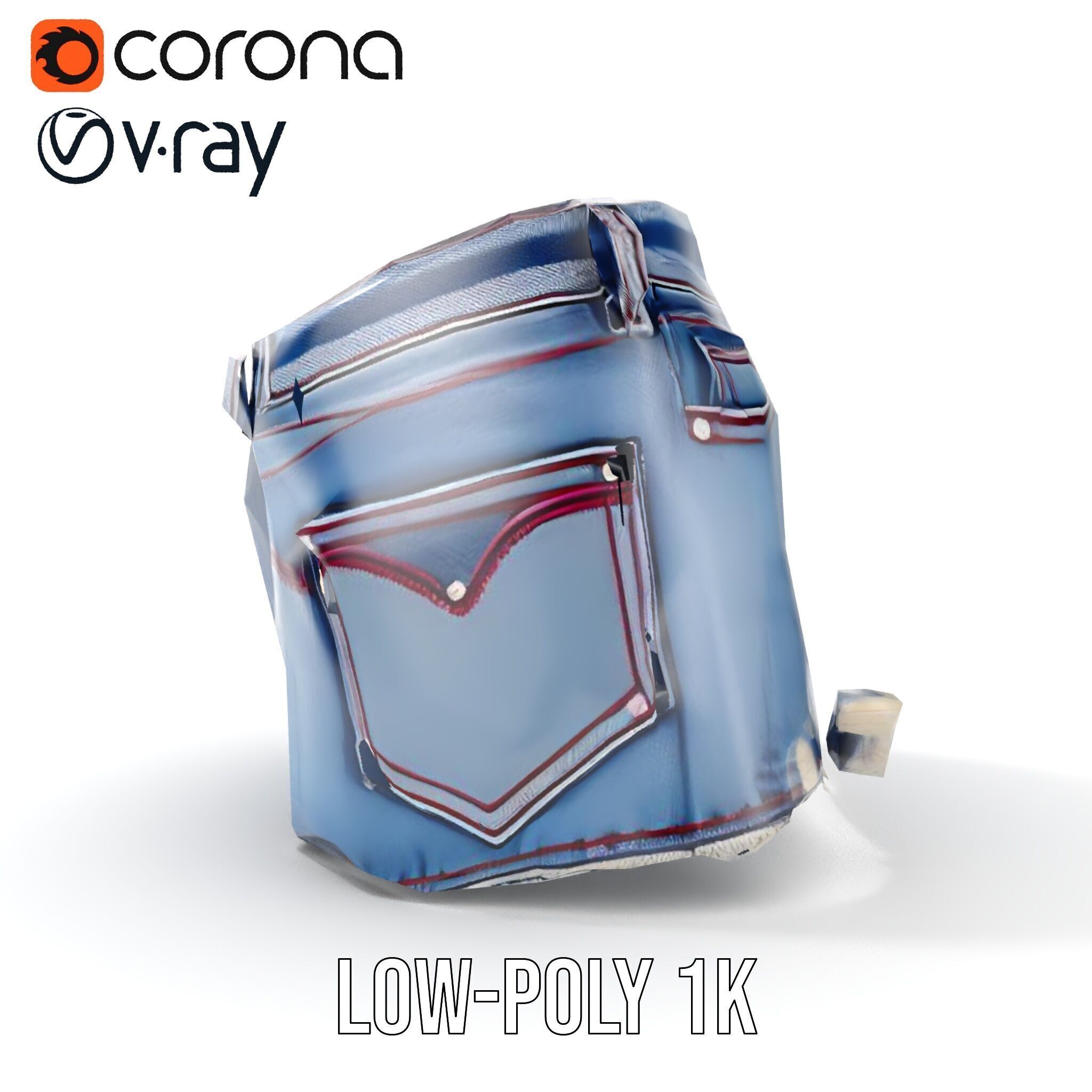 Stylish Denim Skirt Model Pack with Detailed Textures Low-poly 3D model_18