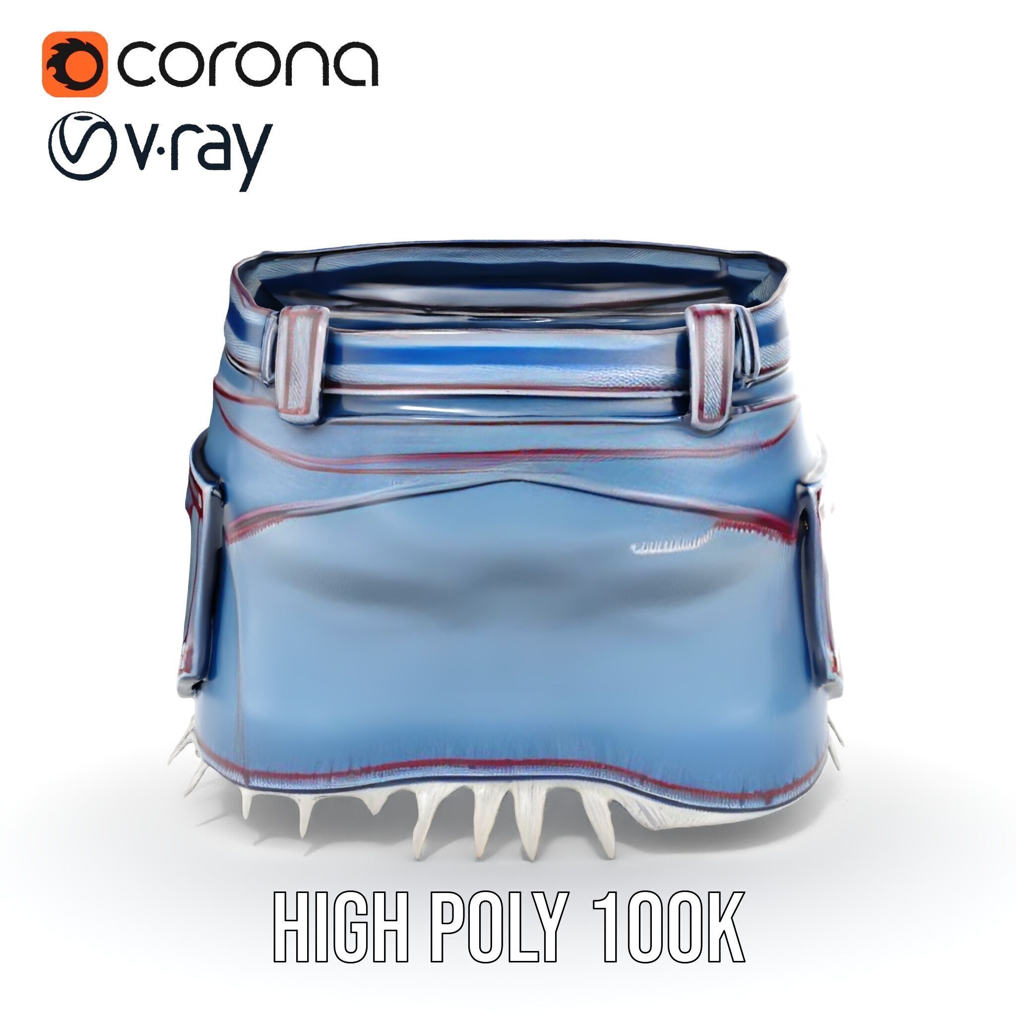 Stylish Denim Skirt Model Pack with Detailed Textures Low-poly 3D model_27