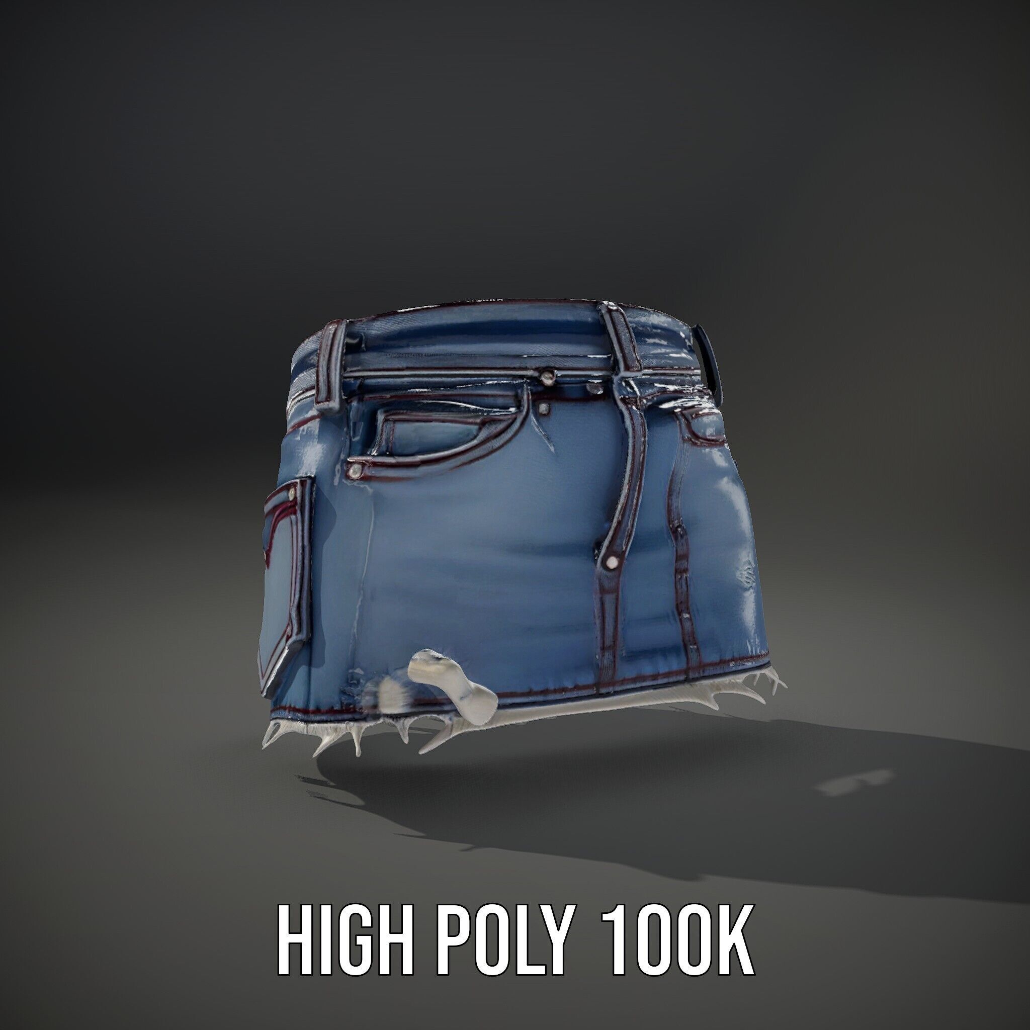 Stylish Denim Skirt Model Pack with Detailed Textures Low-poly 3D model_14