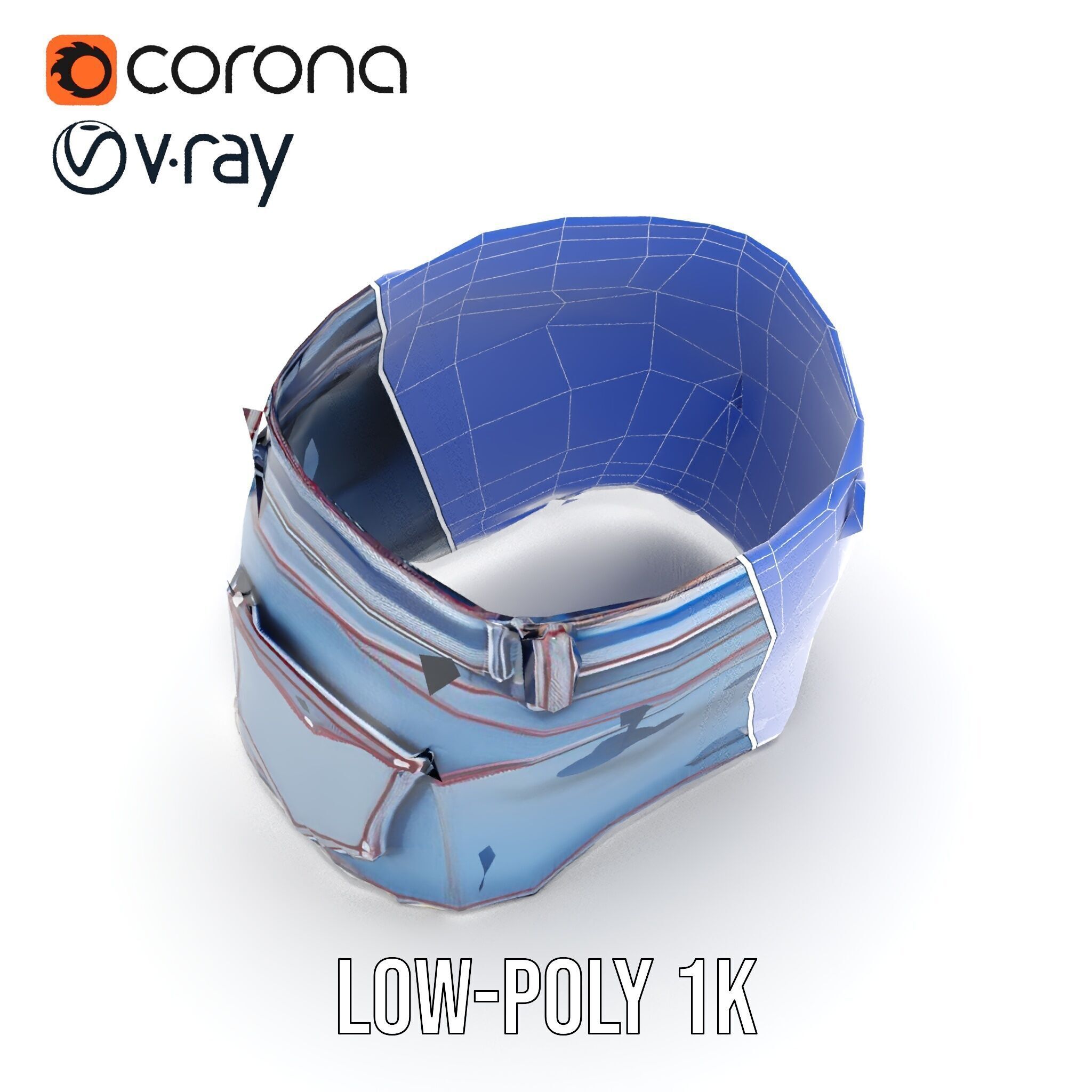 Stylish Denim Skirt Model Pack with Detailed Textures Low-poly 3D model_26