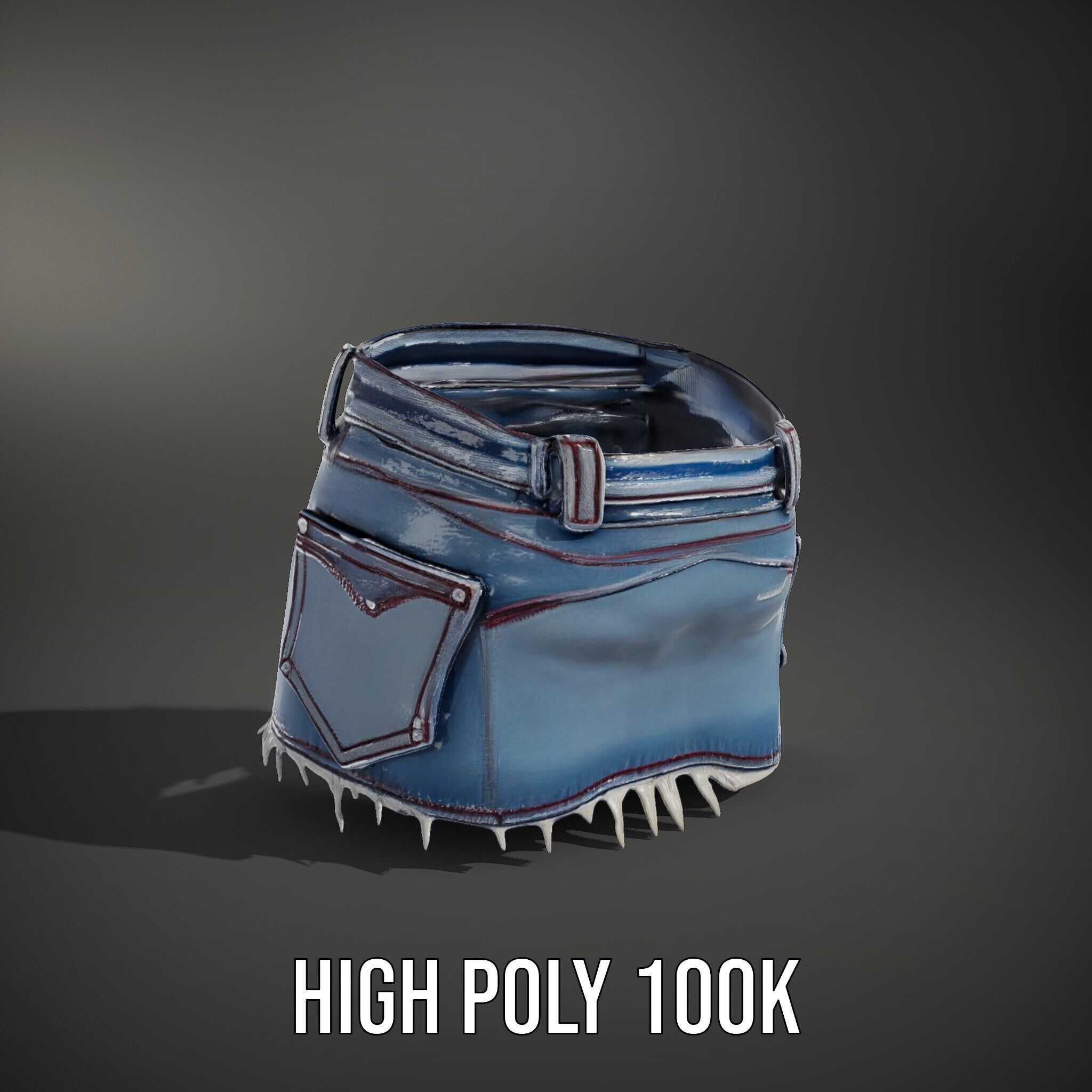 Stylish Denim Skirt Model Pack with Detailed Textures Low-poly 3D model_11