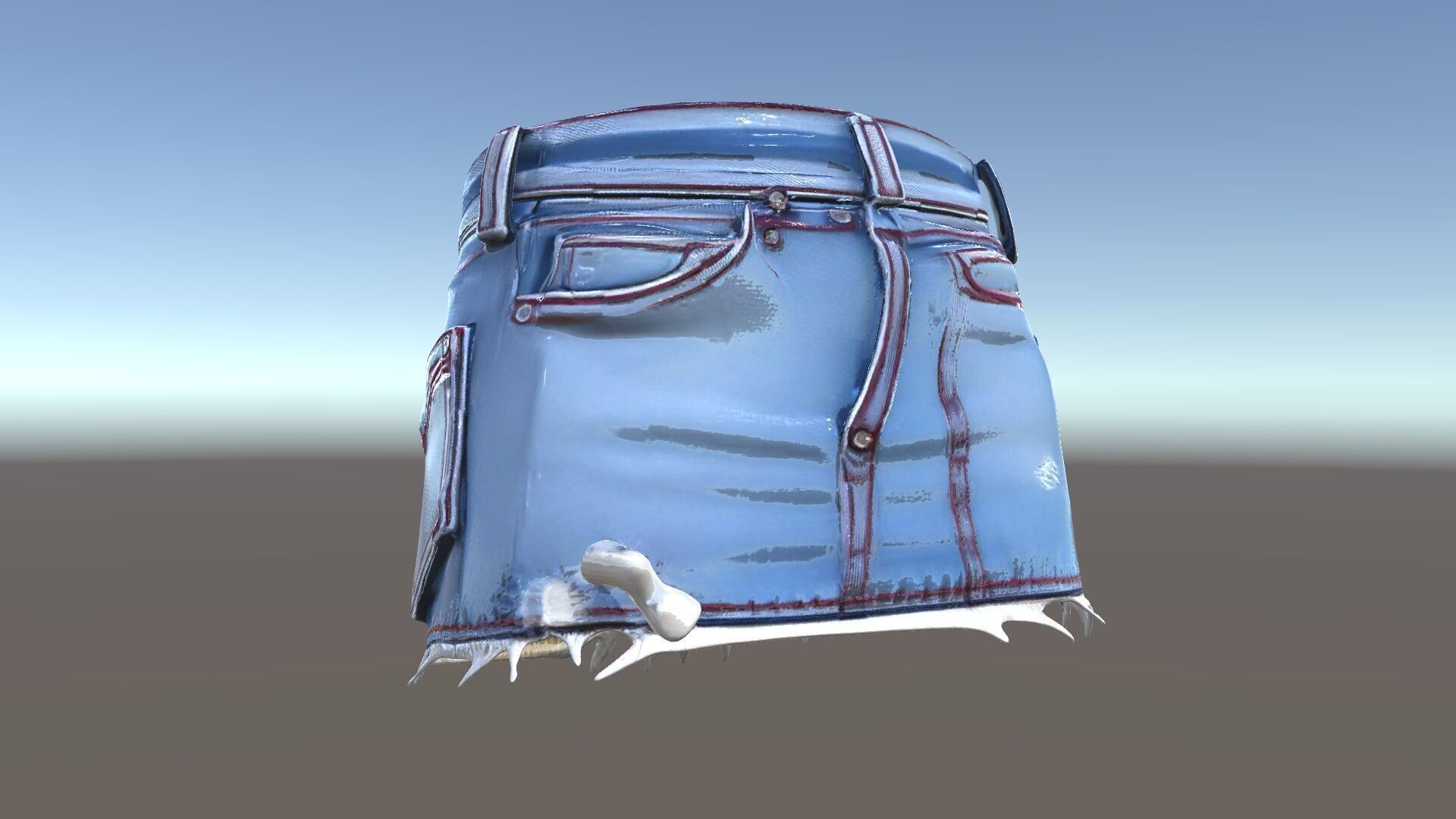 Stylish Denim Skirt Model Pack with Detailed Textures Low-poly 3D model_5