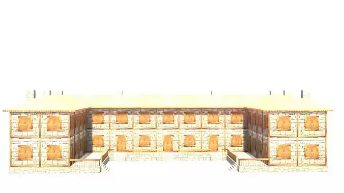 medieval house low poly village town residential house  82