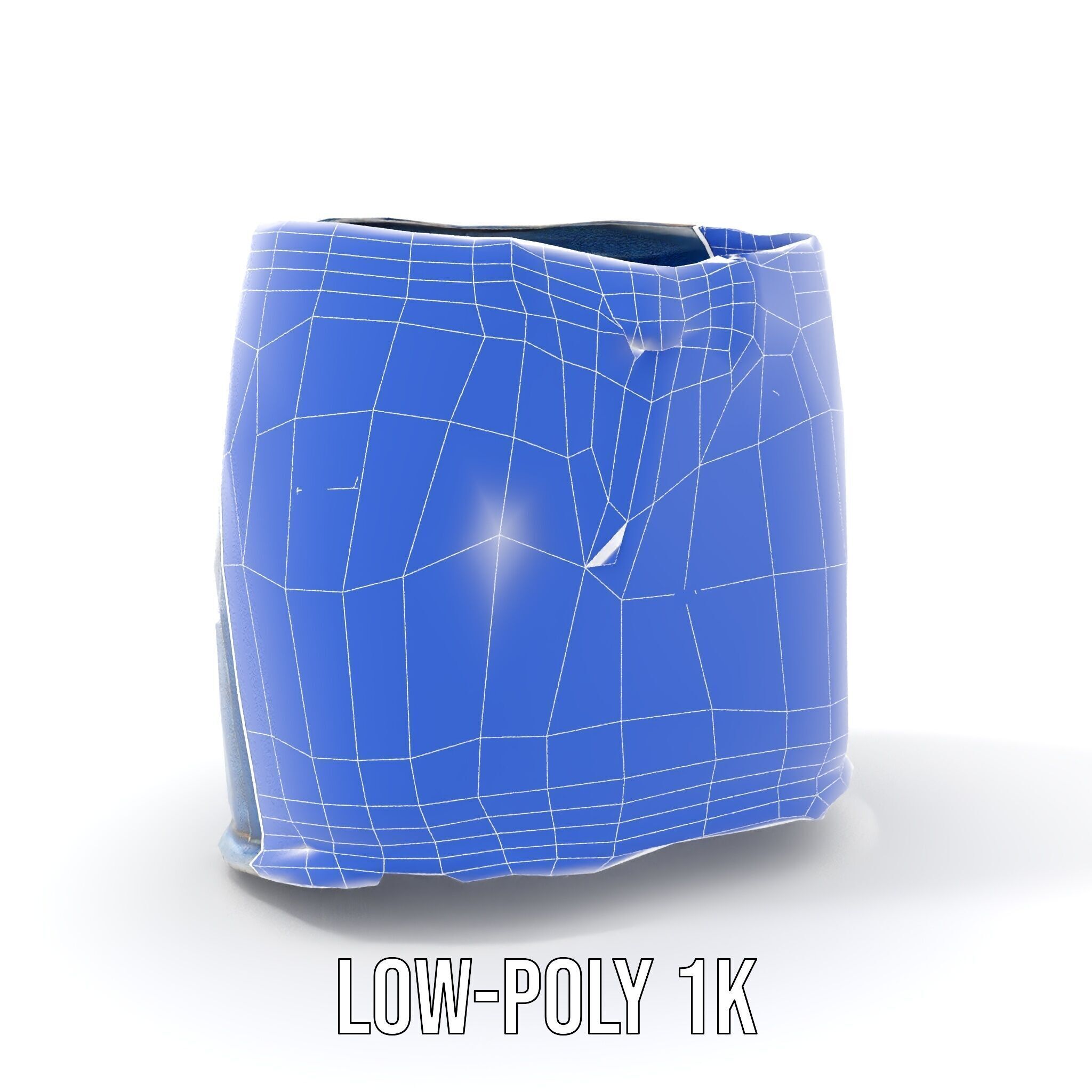 Denim Skirt with Frayed Hem and Studs Model Pack Low-poly 3D model_24