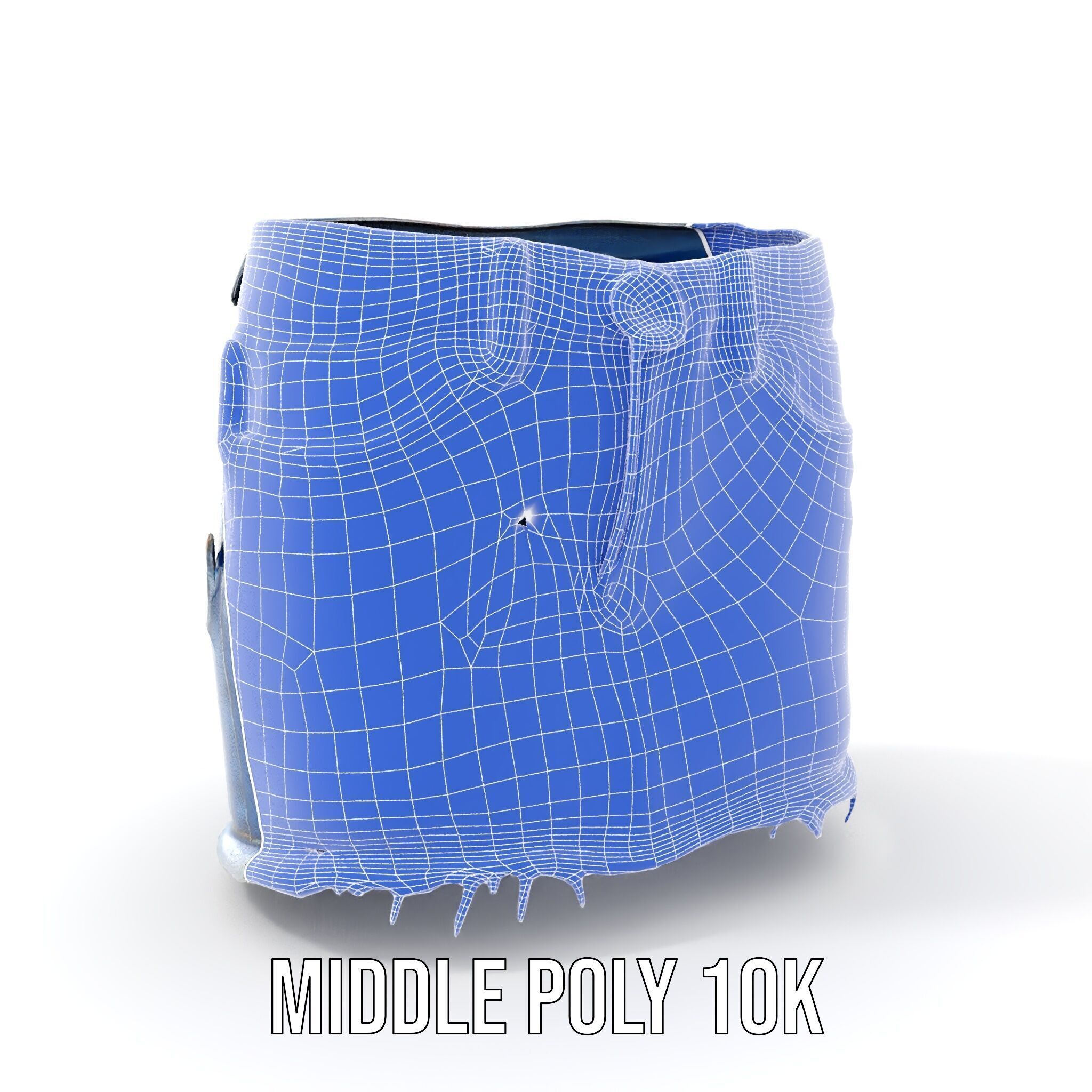 Denim Skirt with Frayed Hem and Studs Model Pack Low-poly 3D model_23