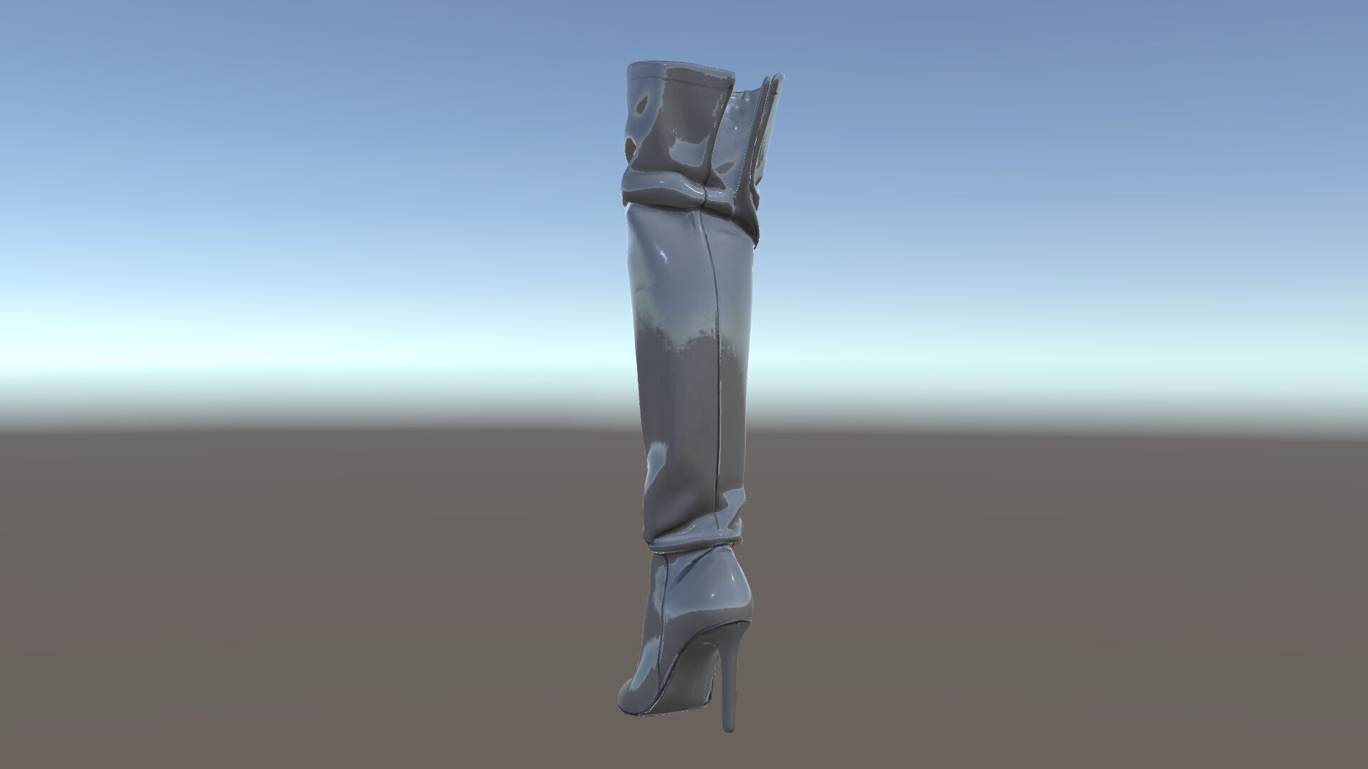 Thigh High Leather Boot D Model Pack Low-poly 3D model_33