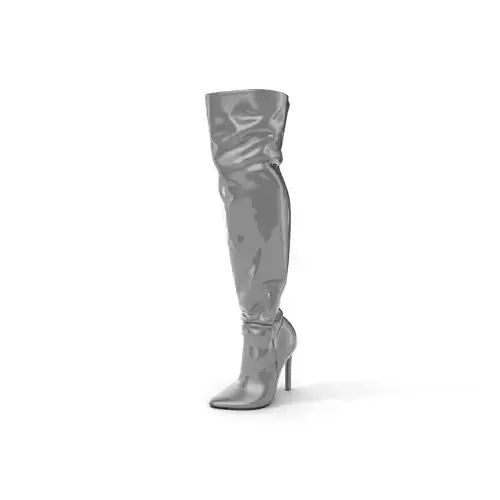 Thigh High Leather Boot D Model Pack Low-poly 3D model