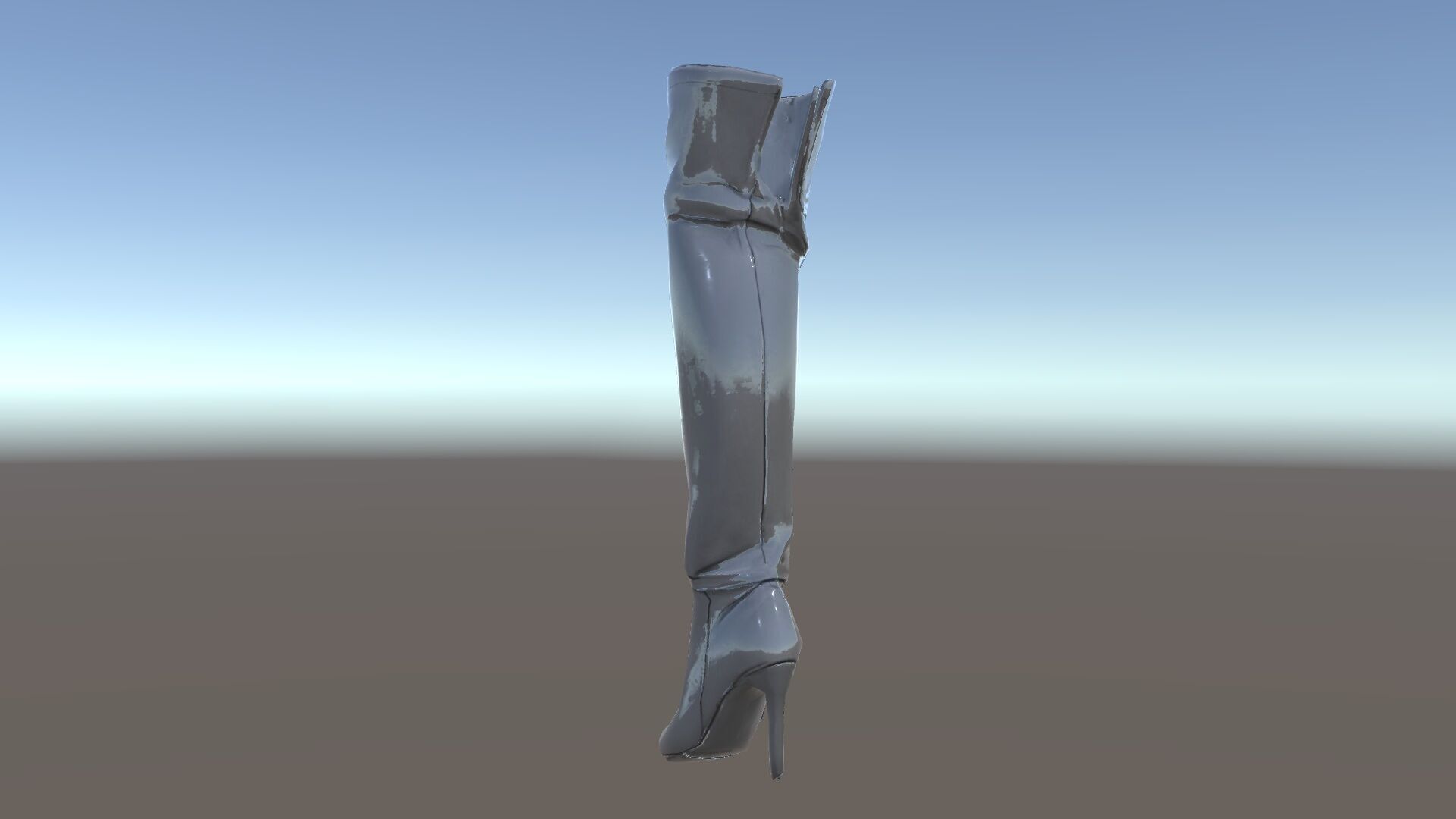 Thigh High Leather Boot D Model Pack Low-poly 3D model_34