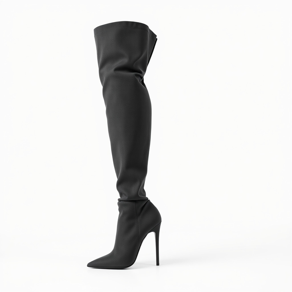 Thigh High Leather Boot D Model Pack Low-poly 3D model_2