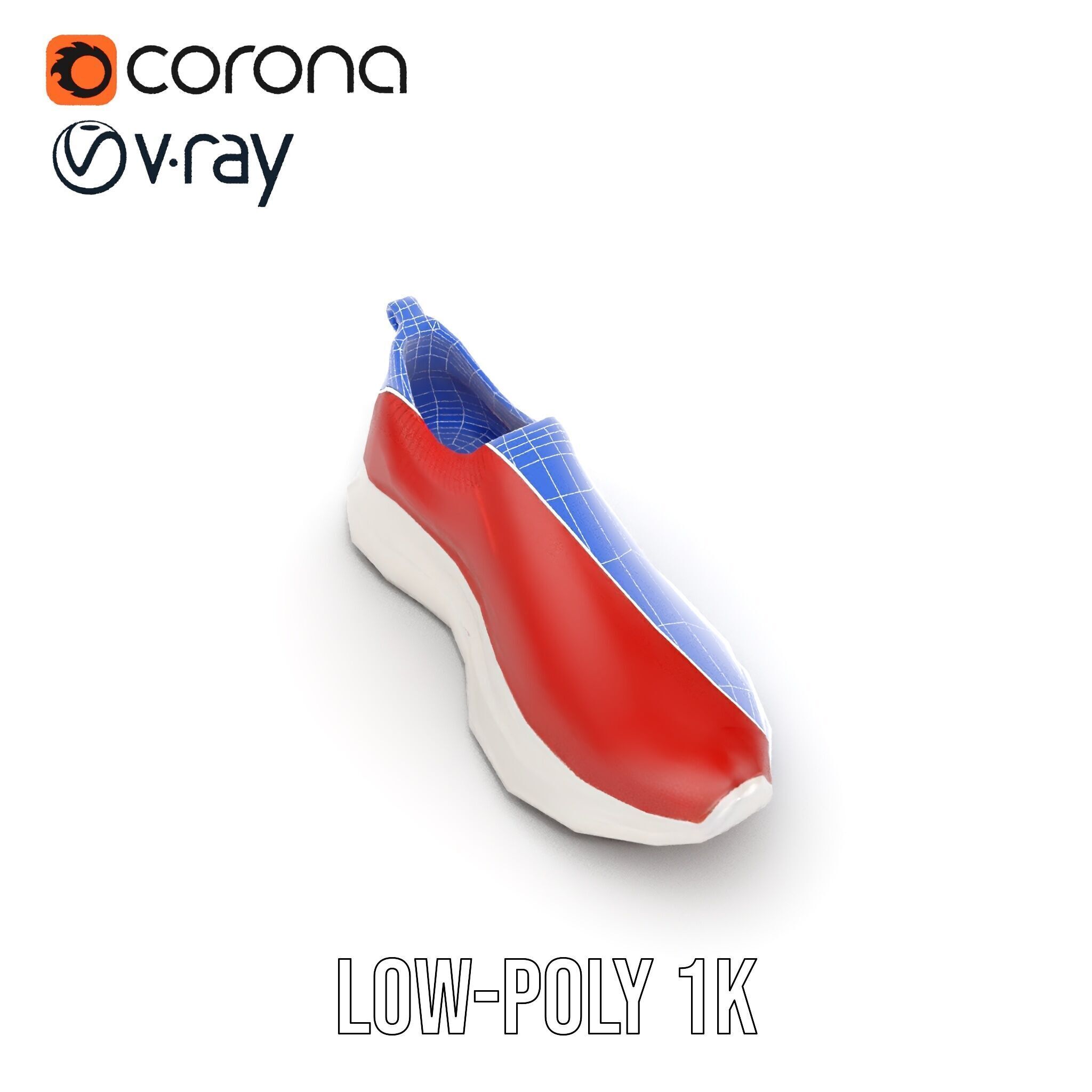 Casual SlipOn Sneaker D Model Pack Low-poly 3D model_26