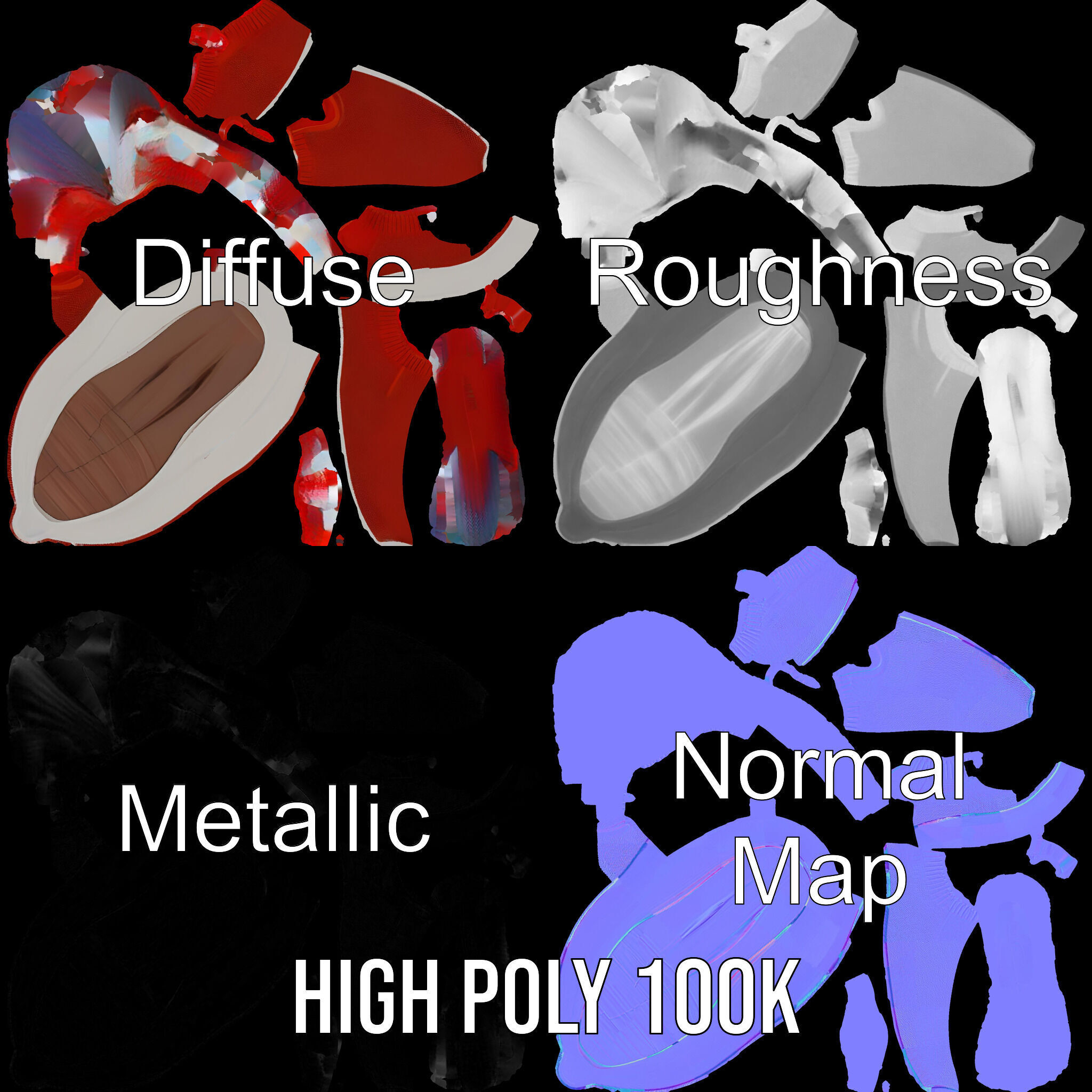 Casual SlipOn Sneaker D Model Pack Low-poly 3D model_3