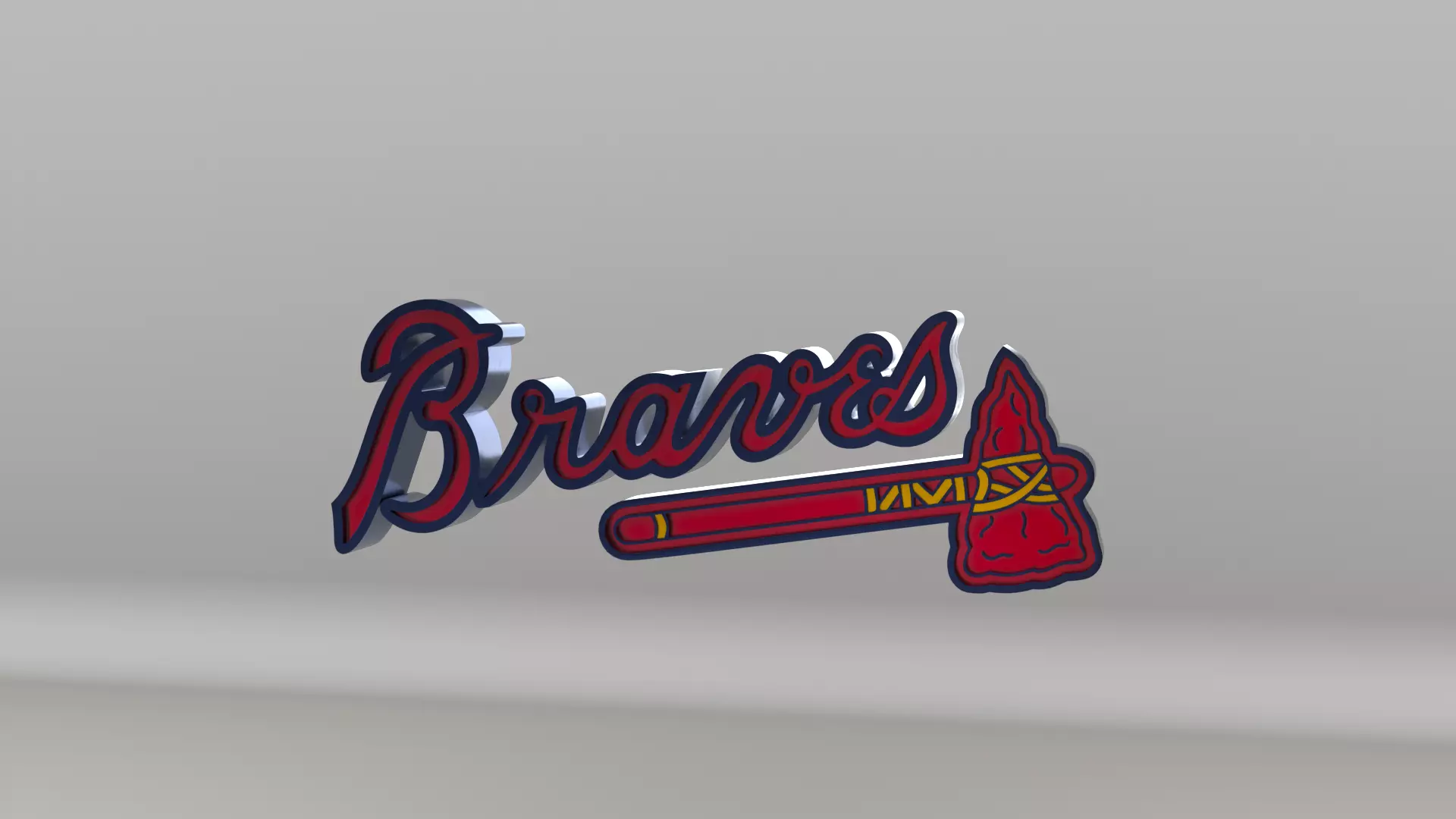 MLB Atlanta Braves V1 Team Logo 3D model