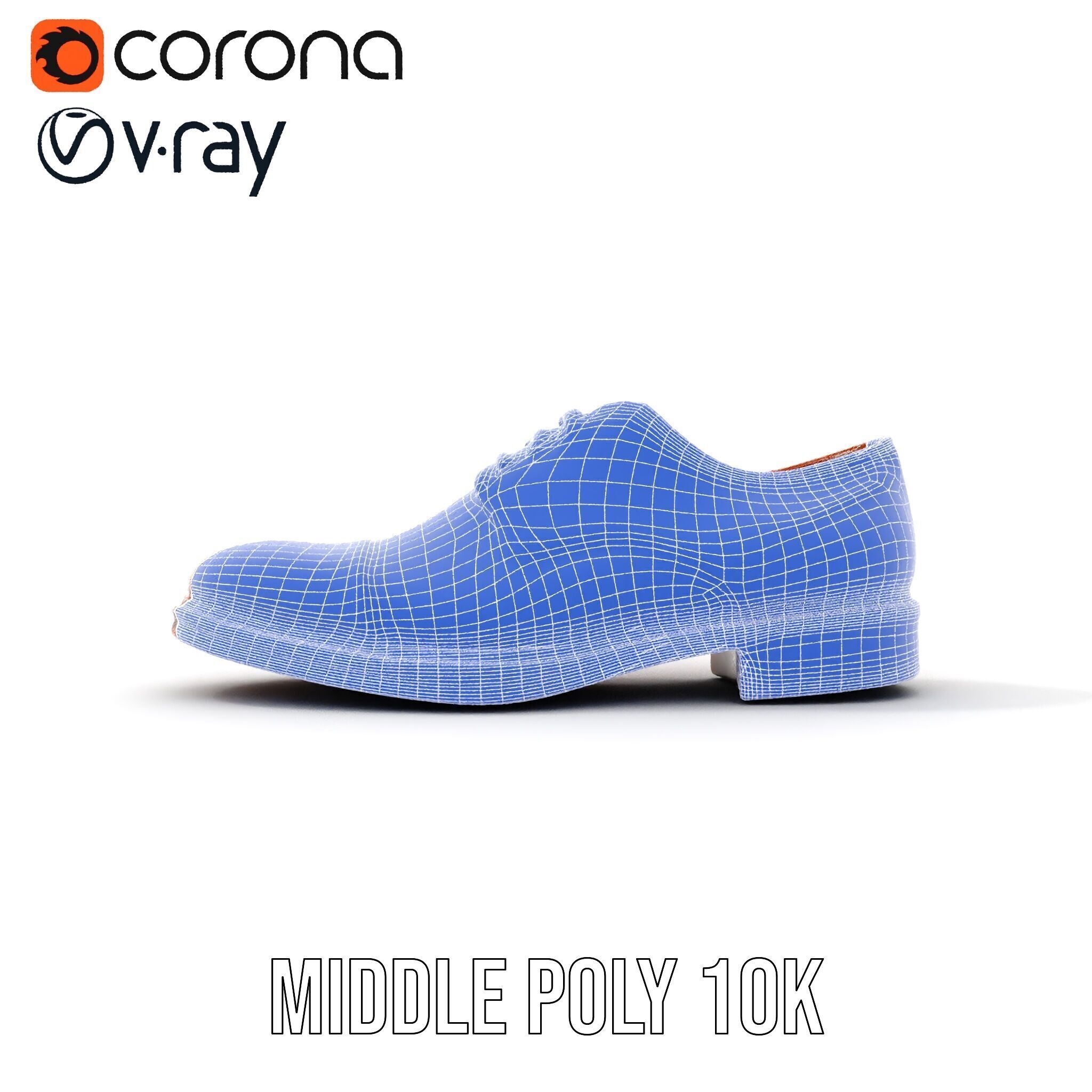 Leather Oxford Shoe D Model Pack Low-poly 3D model_25
