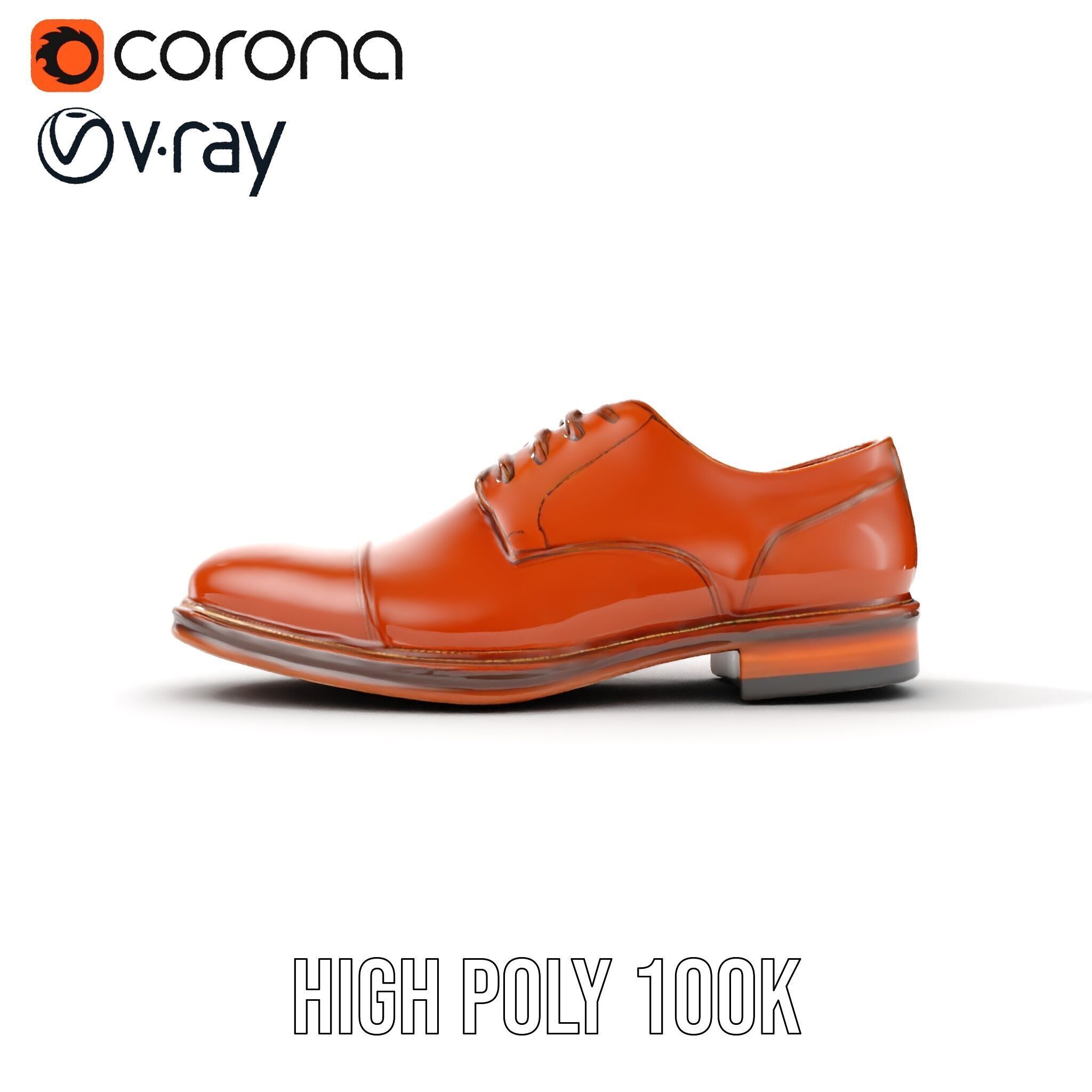 Leather Oxford Shoe D Model Pack Low-poly 3D model_24