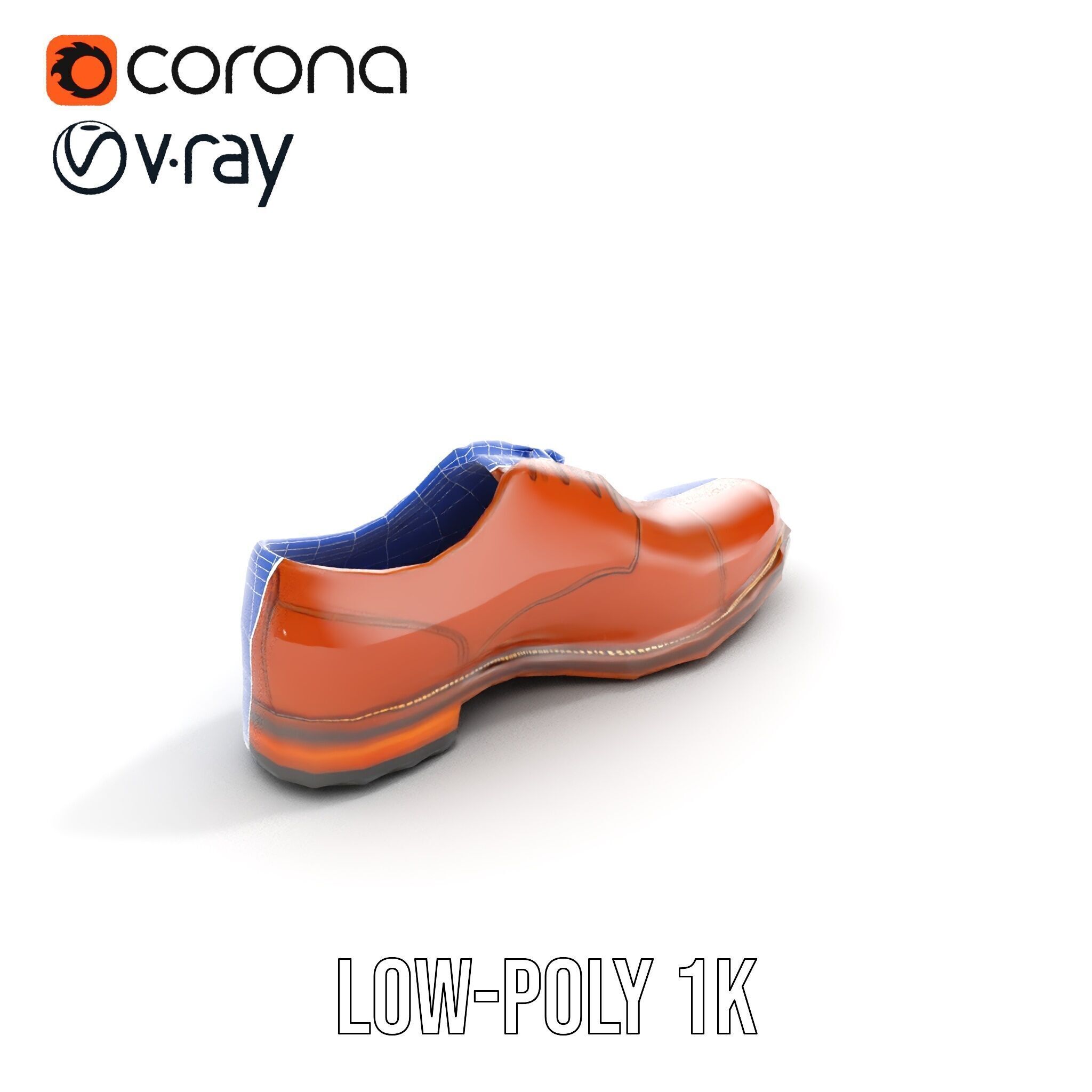 Leather Oxford Shoe D Model Pack Low-poly 3D model_16