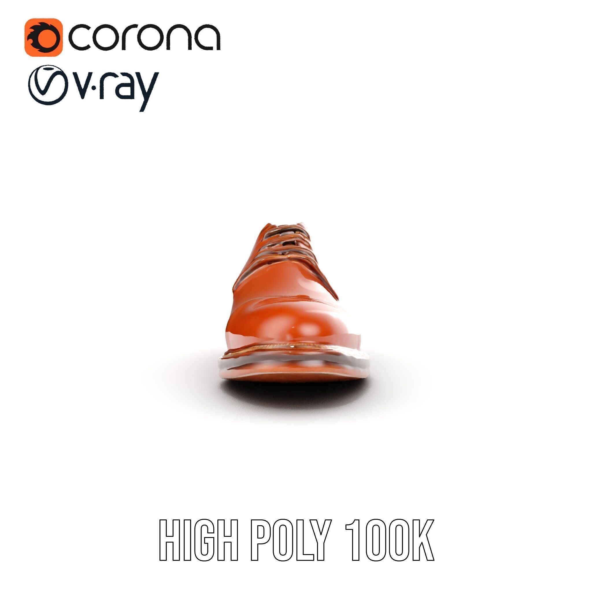 Leather Oxford Shoe D Model Pack Low-poly 3D model_30