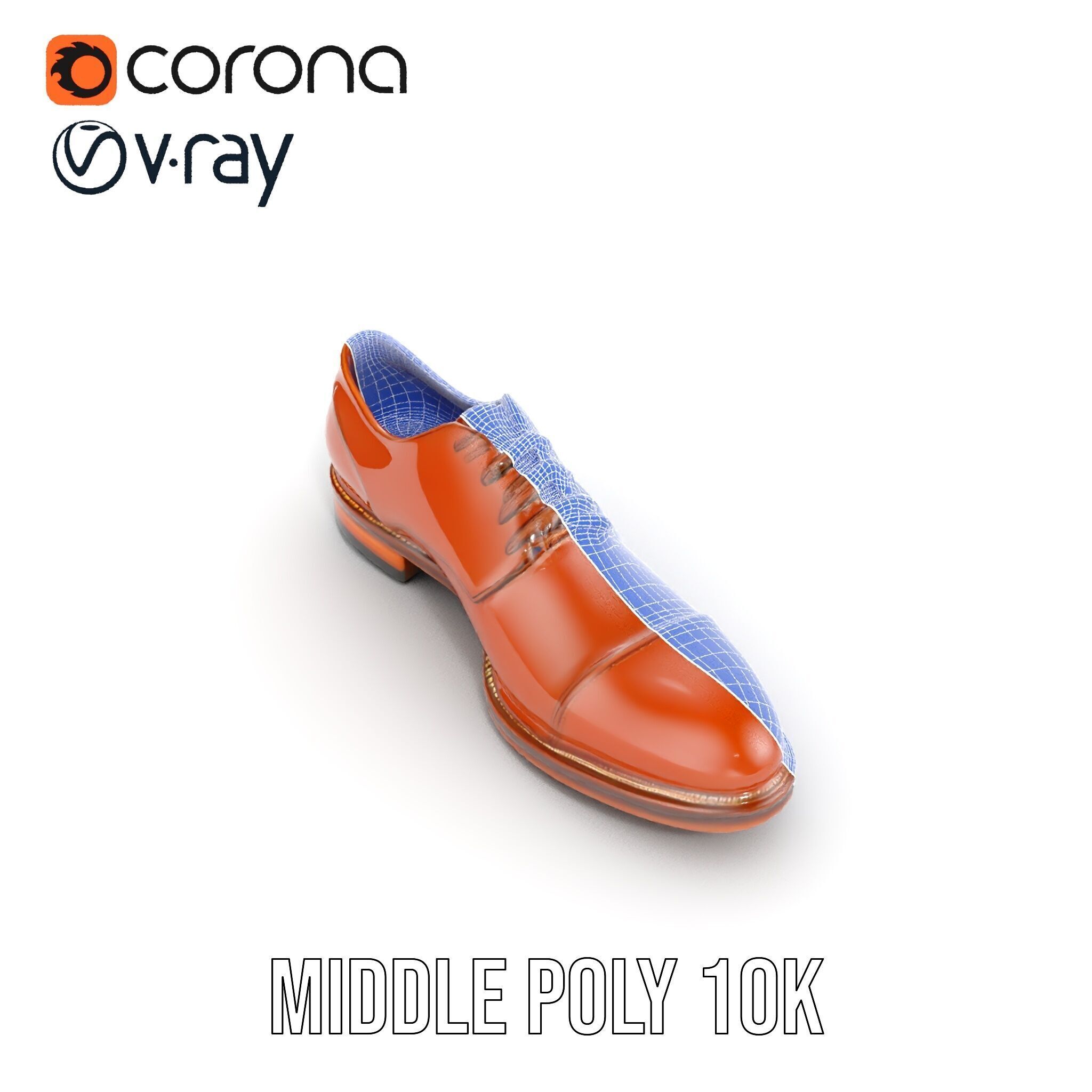 Leather Oxford Shoe D Model Pack Low-poly 3D model_31