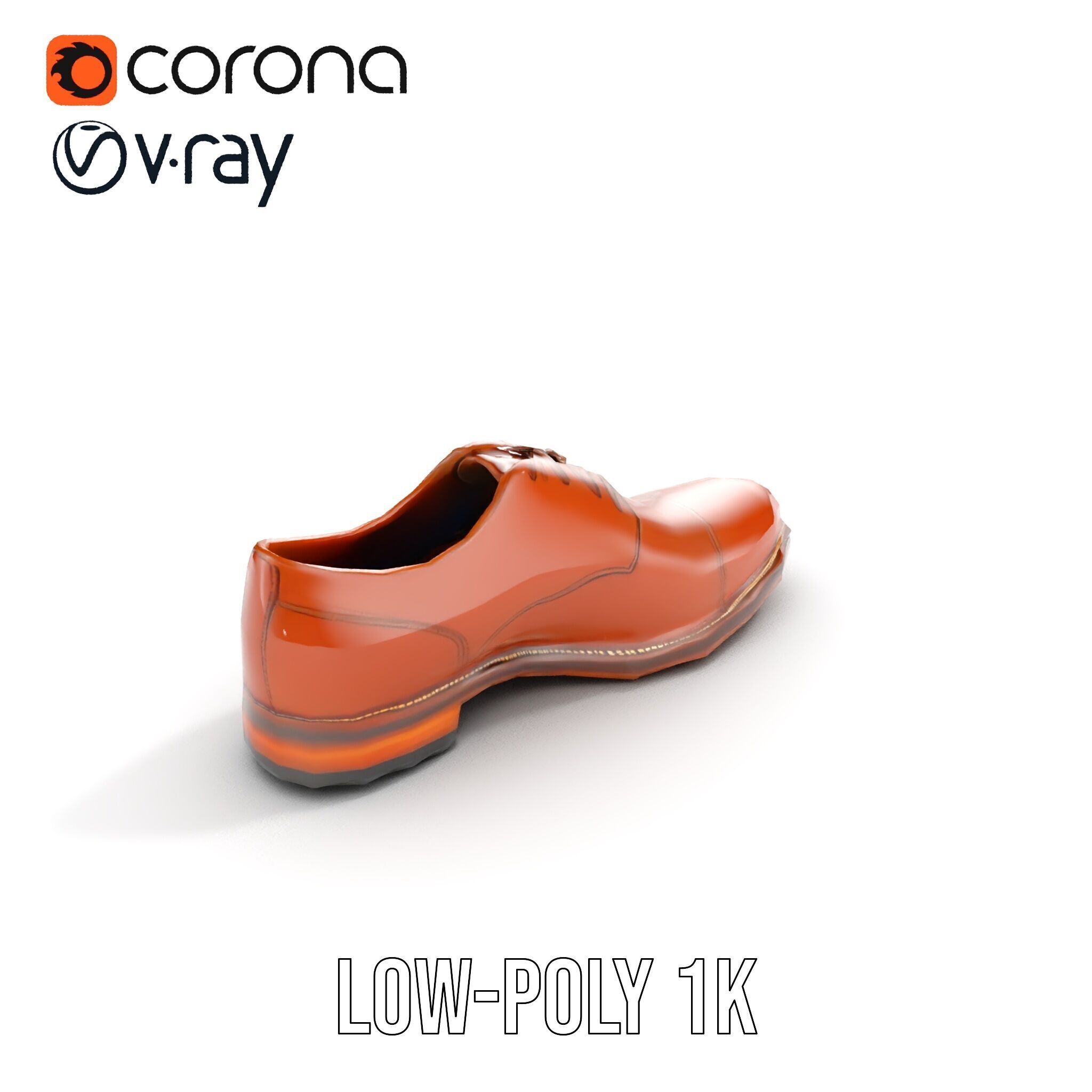 Leather Oxford Shoe D Model Pack Low-poly 3D model_21